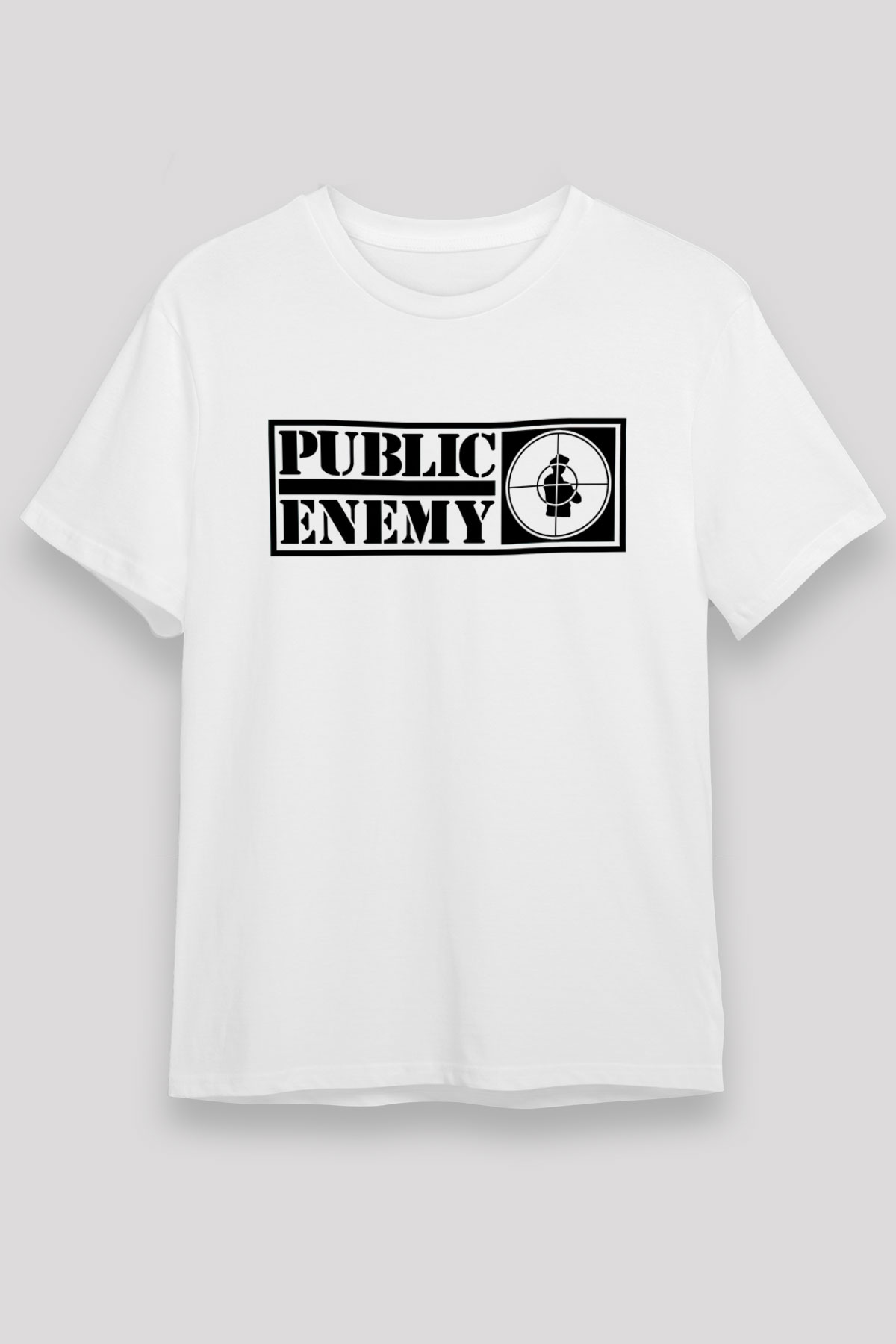 Public Enemy Beyaz Unisex Tişört T-Shirt - TişörtFabrikası