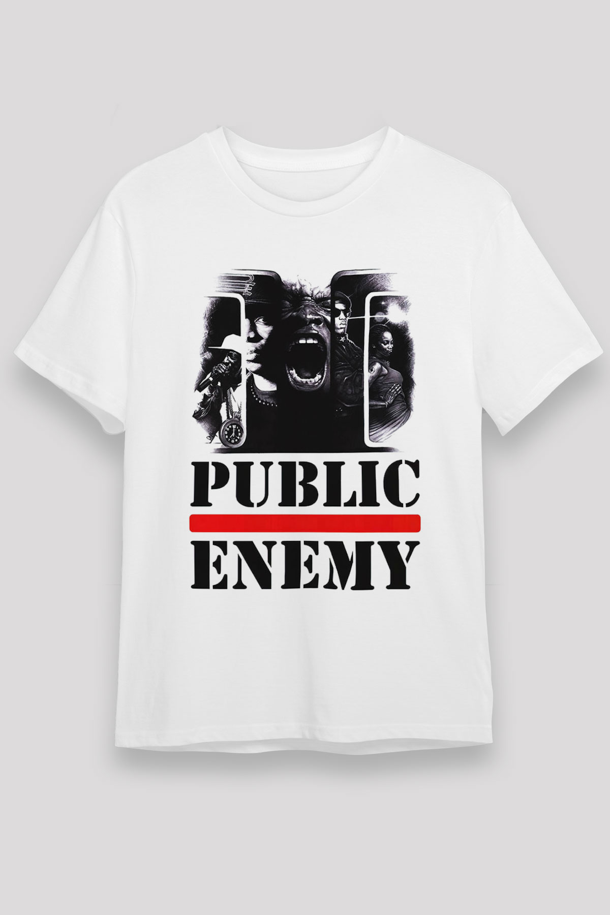 Public Enemy Beyaz Unisex Tişört T-Shirt - TişörtFabrikası