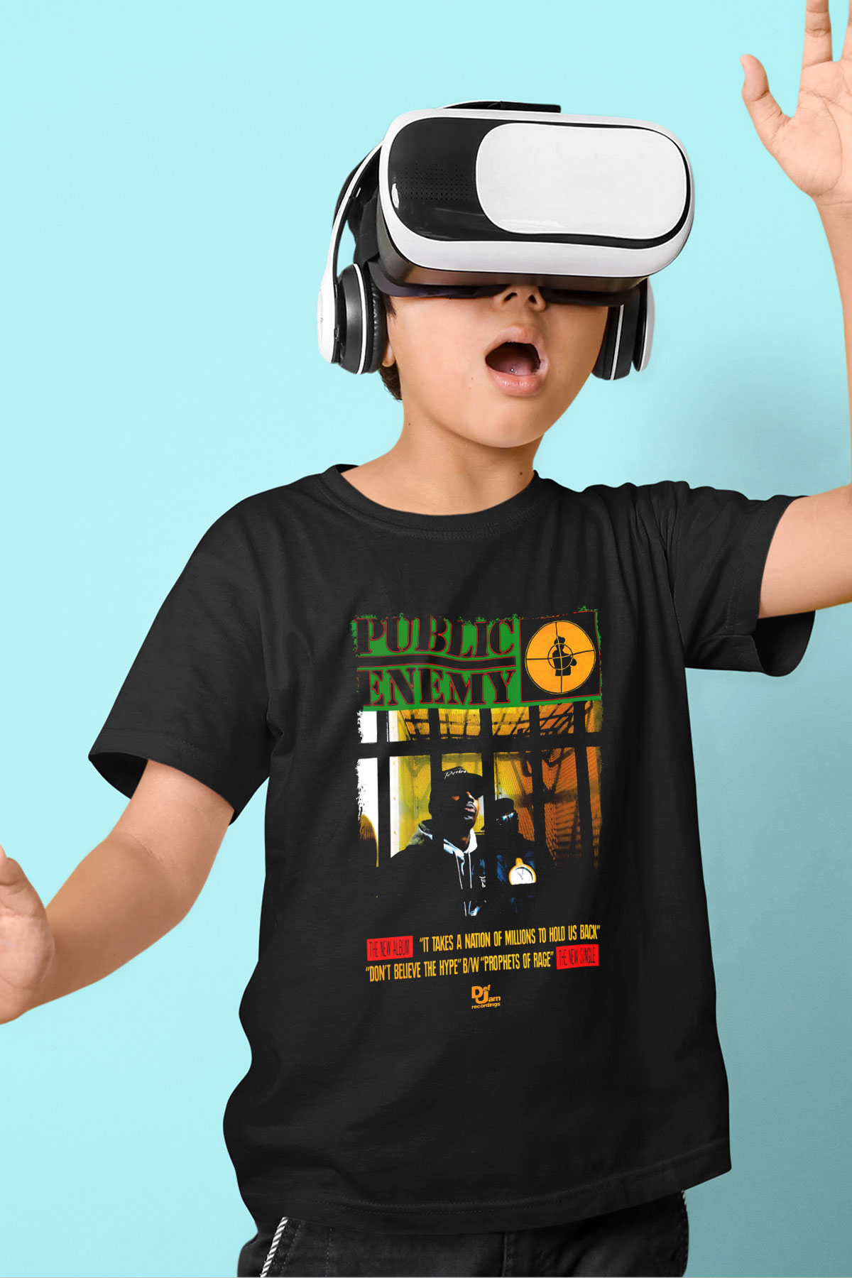 Public Enemy Siyah Unisex Çocuk Tişört