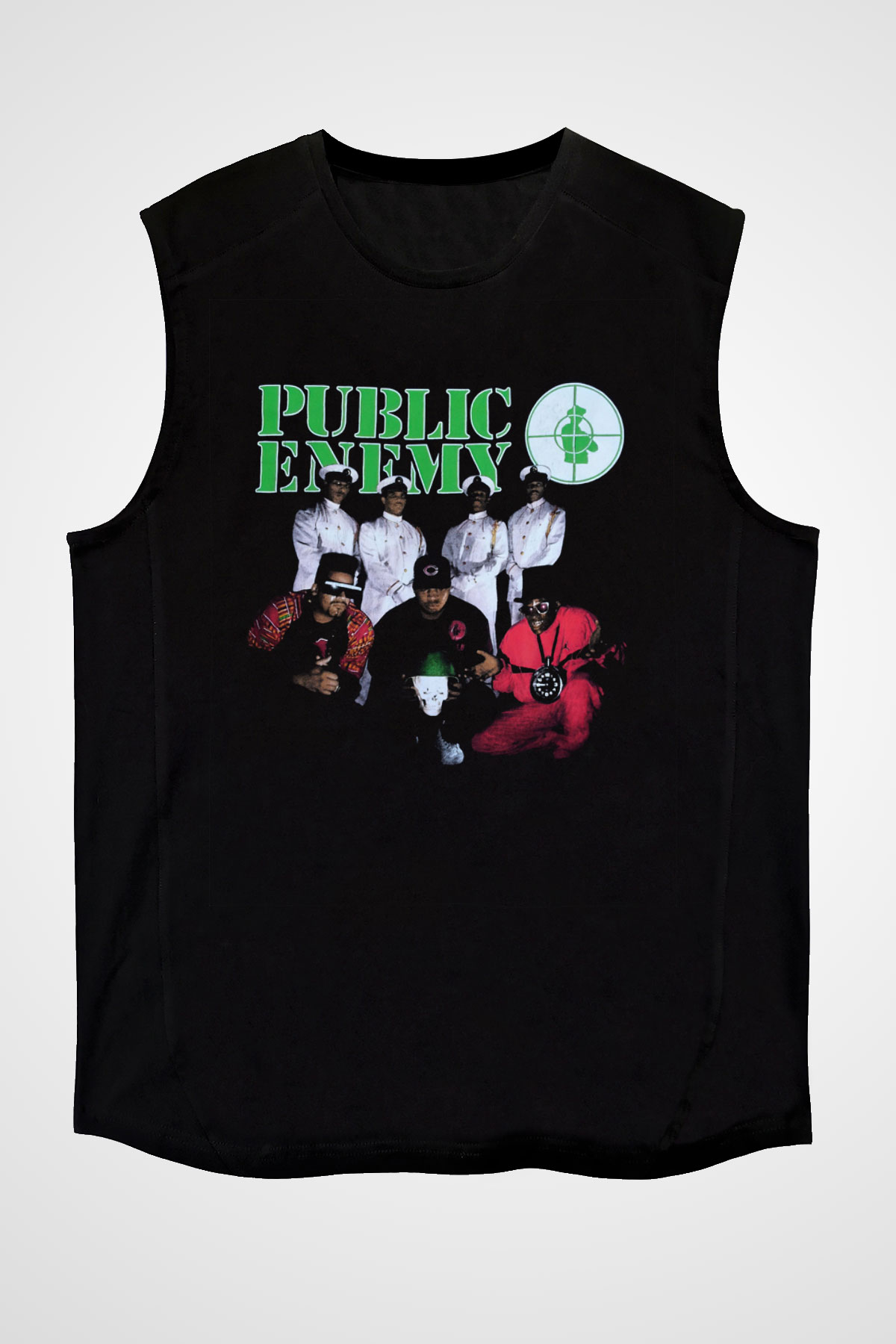 Public Enemy Siyah Unisex Kolsuz Tişört
