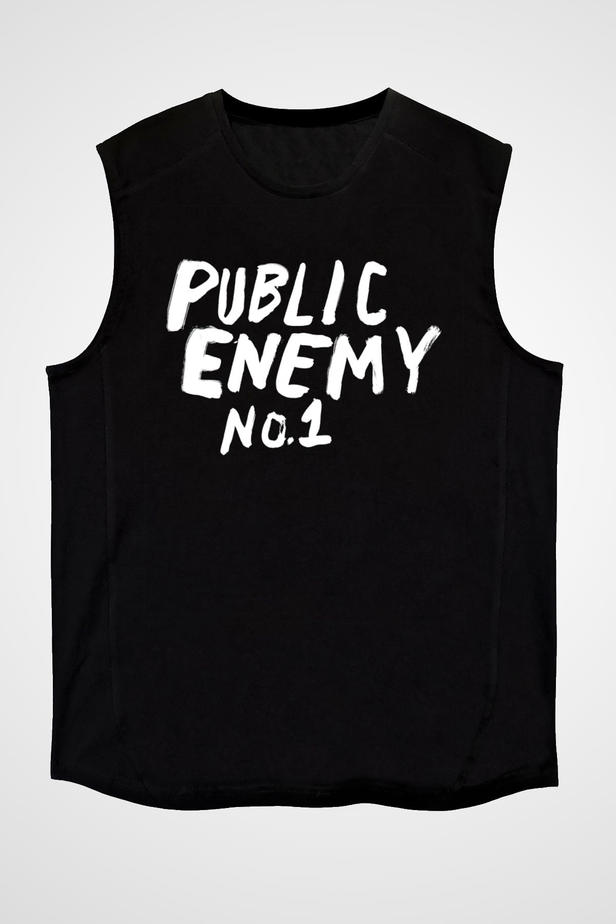 Public Enemy Siyah Unisex Kolsuz Tişört