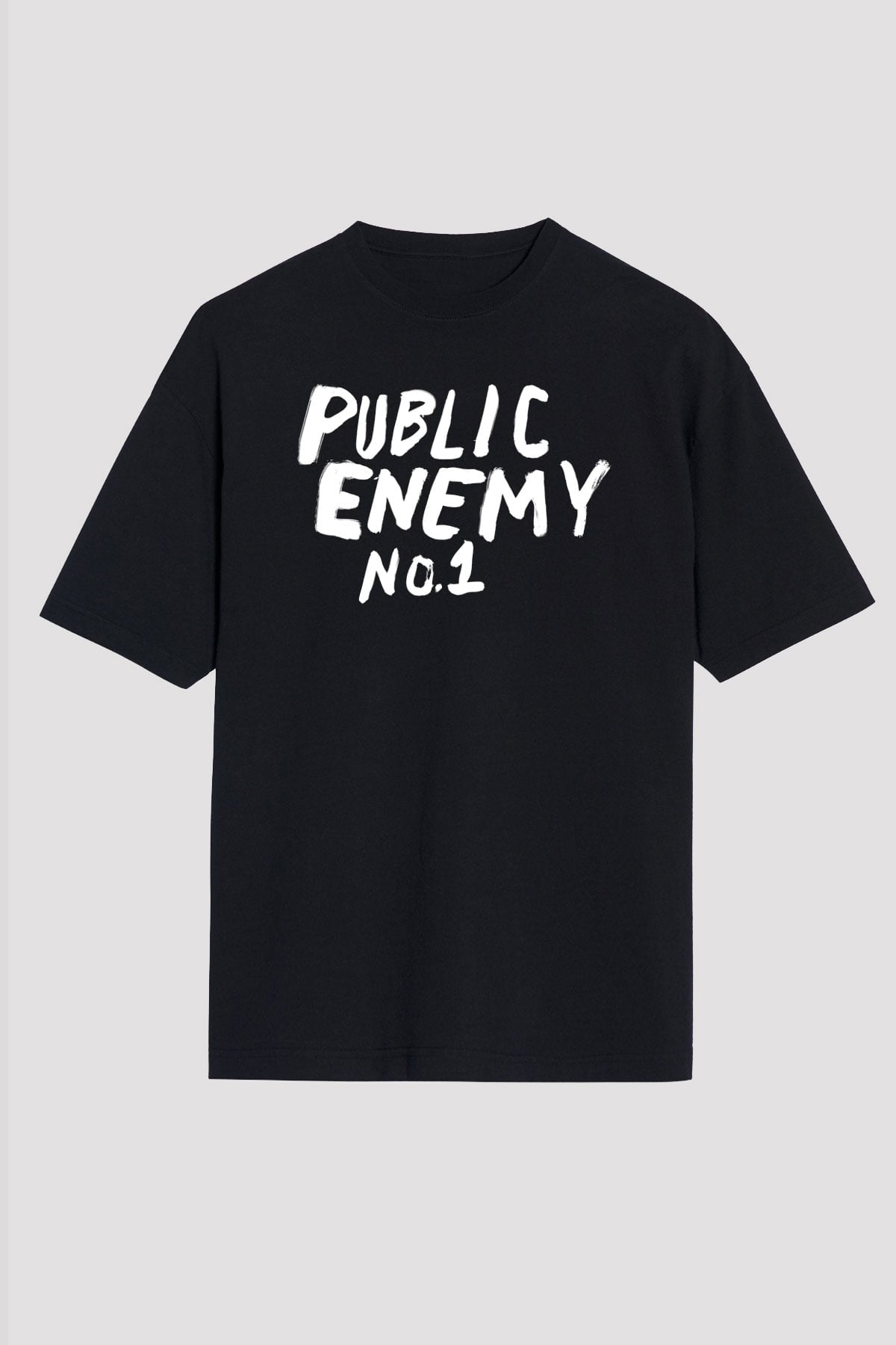 Public Enemy Siyah Unisex Oversize Tişört T-Shirt