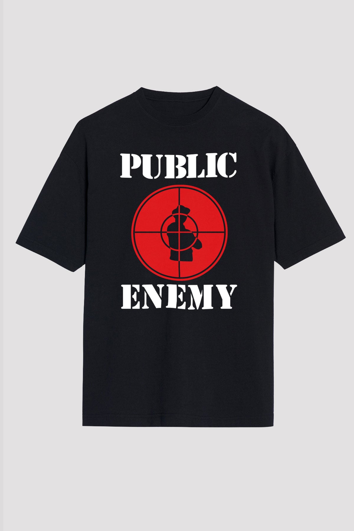 Public Enemy Siyah Unisex Oversize Tişört T-Shirt