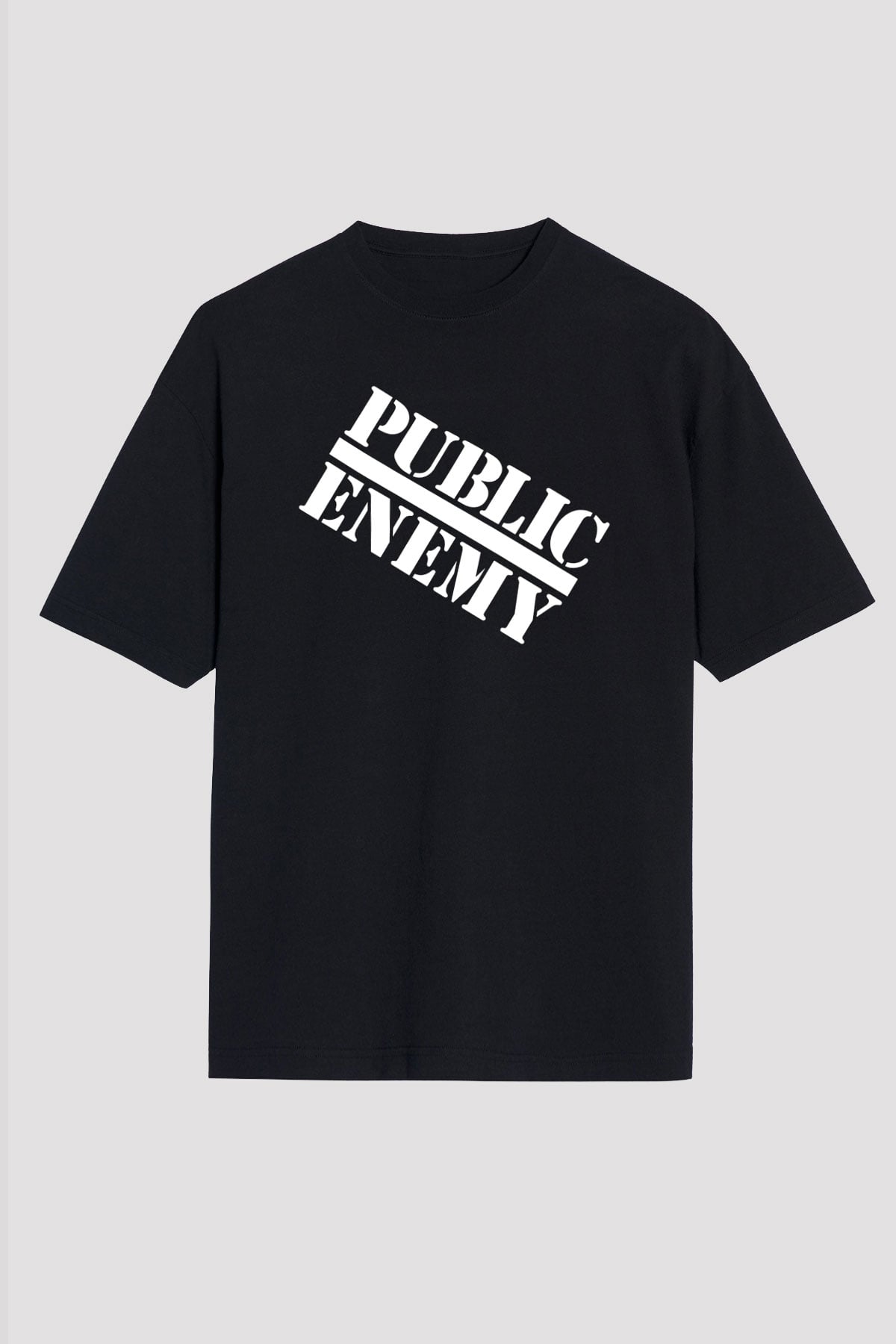 Public Enemy Siyah Unisex Oversize Tişört T-Shirt