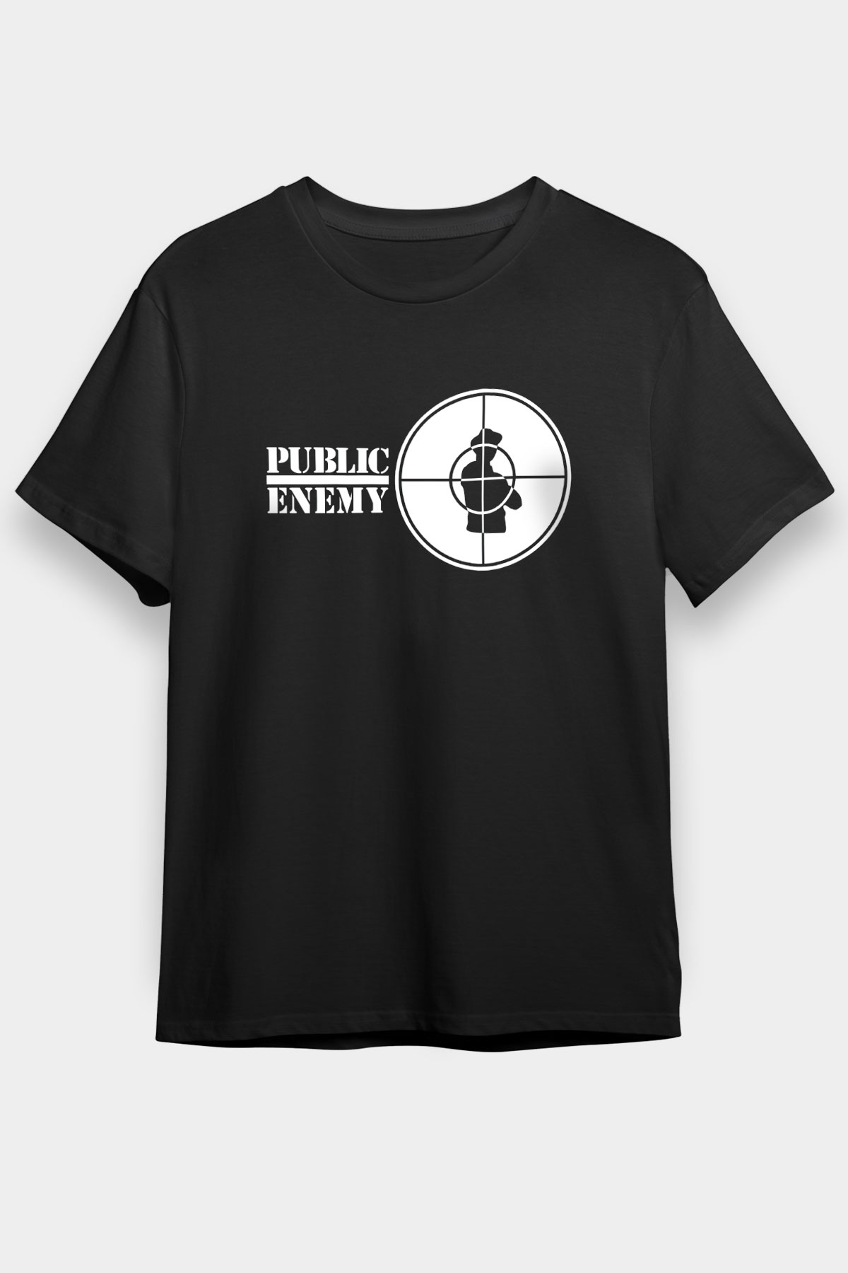 Public Enemy Siyah Unisex Tişört T-Shirt - TişörtFabrikası