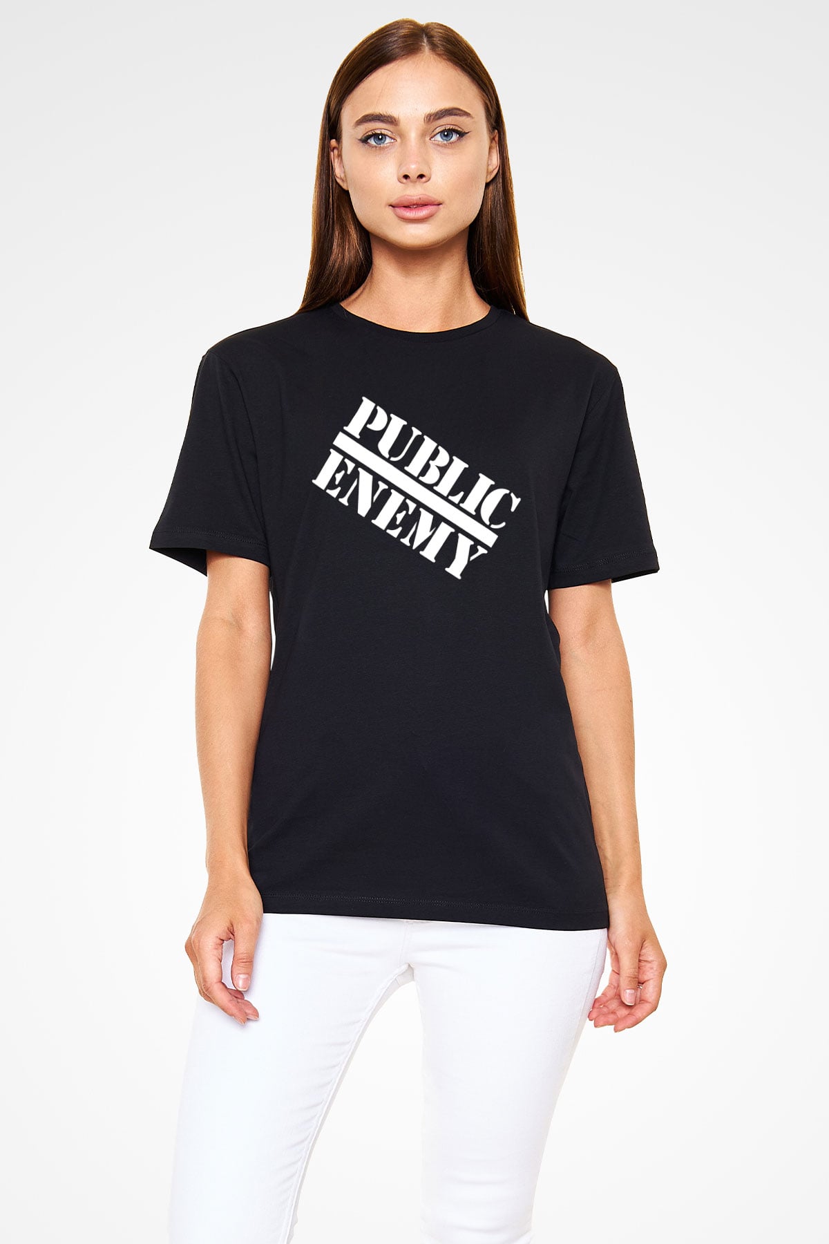Public Enemy Siyah Unisex Tişört T-Shirt - TişörtFabrikası