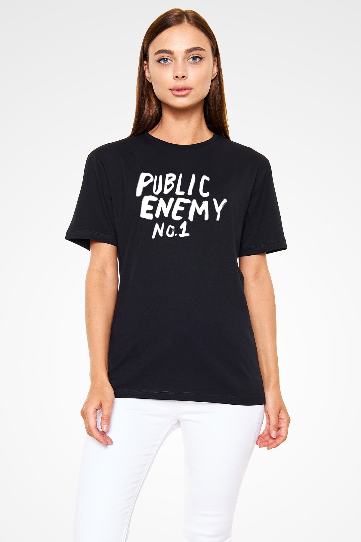 Public Enemy Siyah Unisex Tişört T-Shirt - TişörtFabrikası
