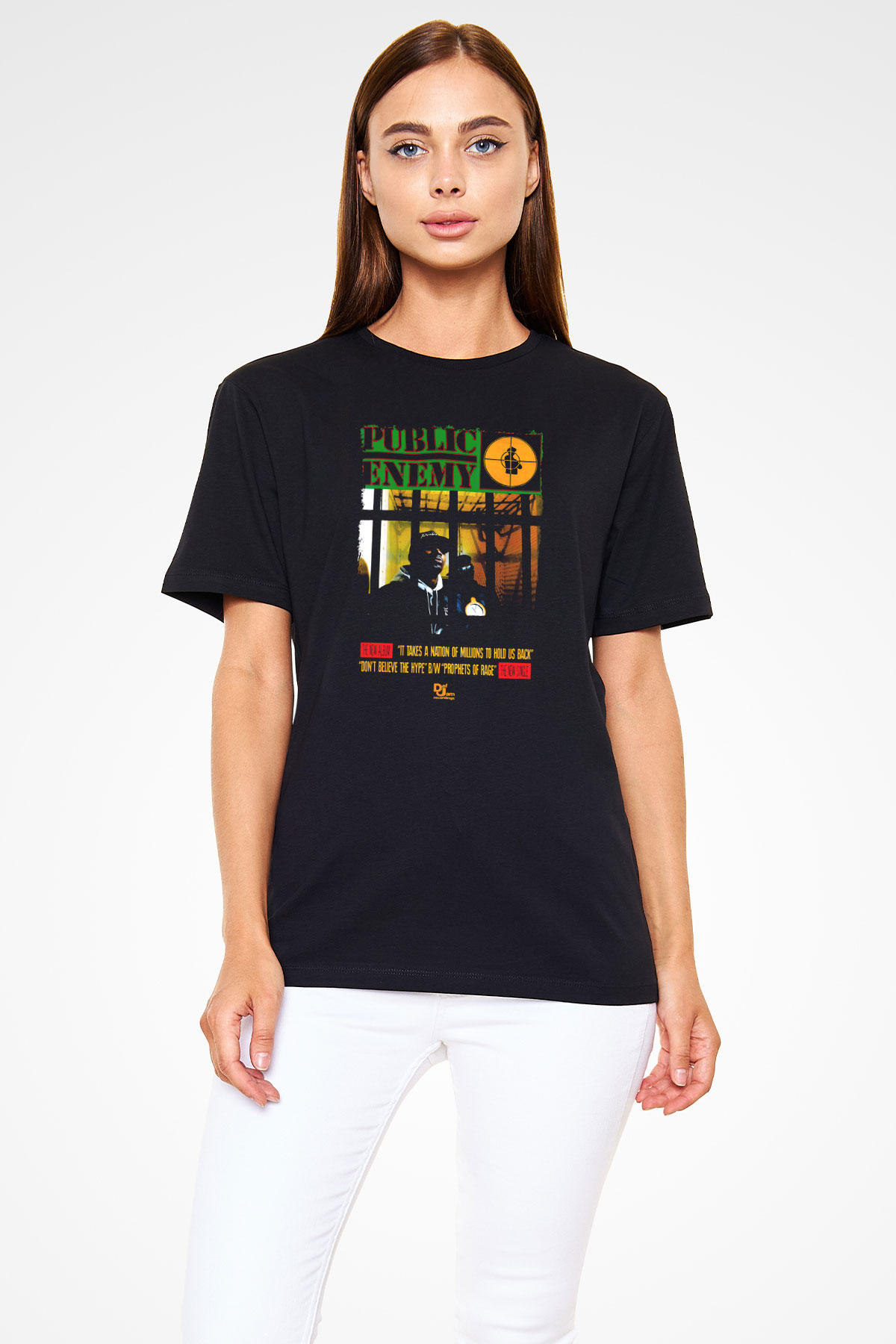 Public Enemy Siyah Unisex Tişört T-Shirt - TişörtFabrikası