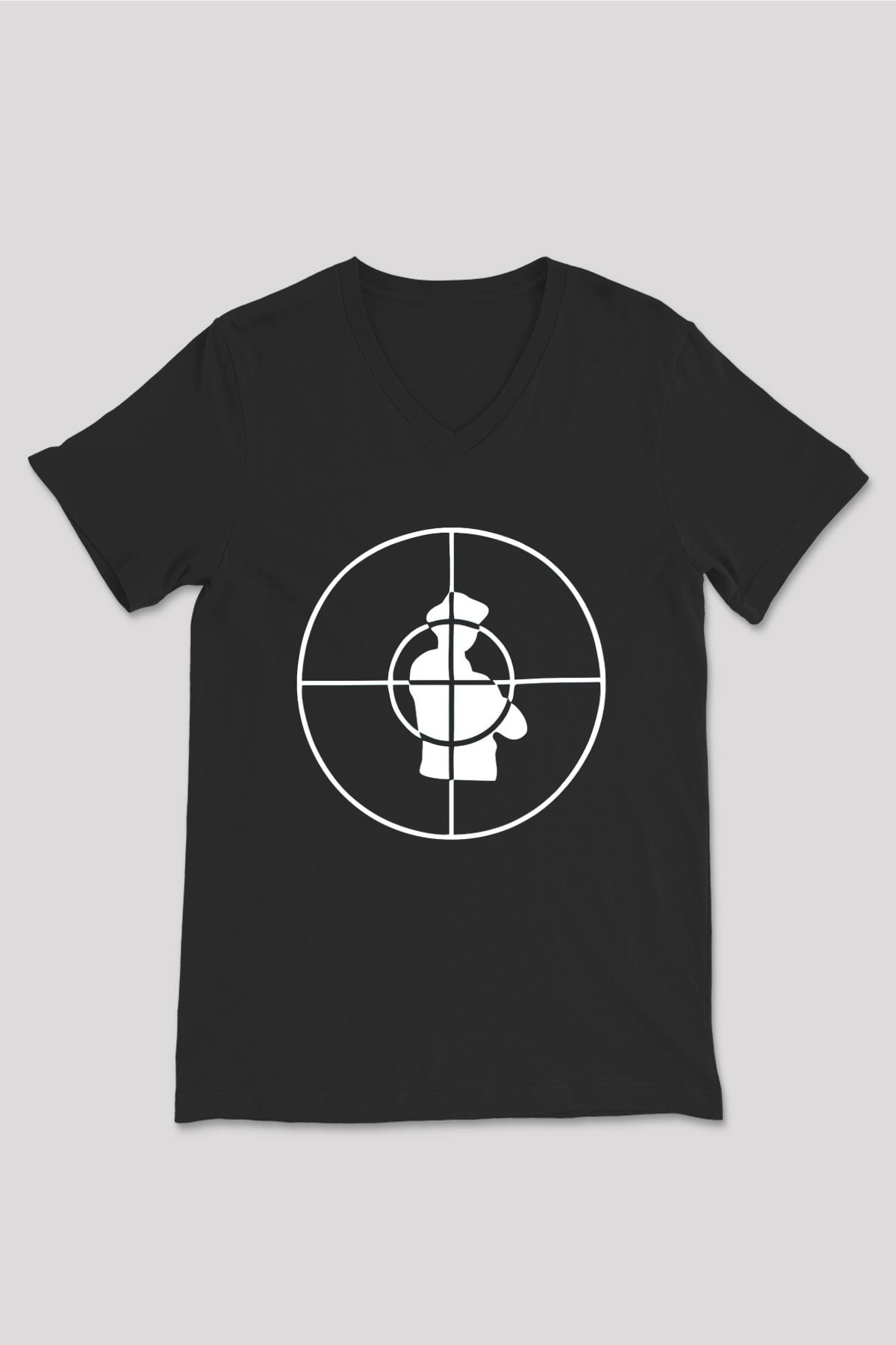 Public Enemy Siyah Unisex V Yaka Tişört T-Shirt