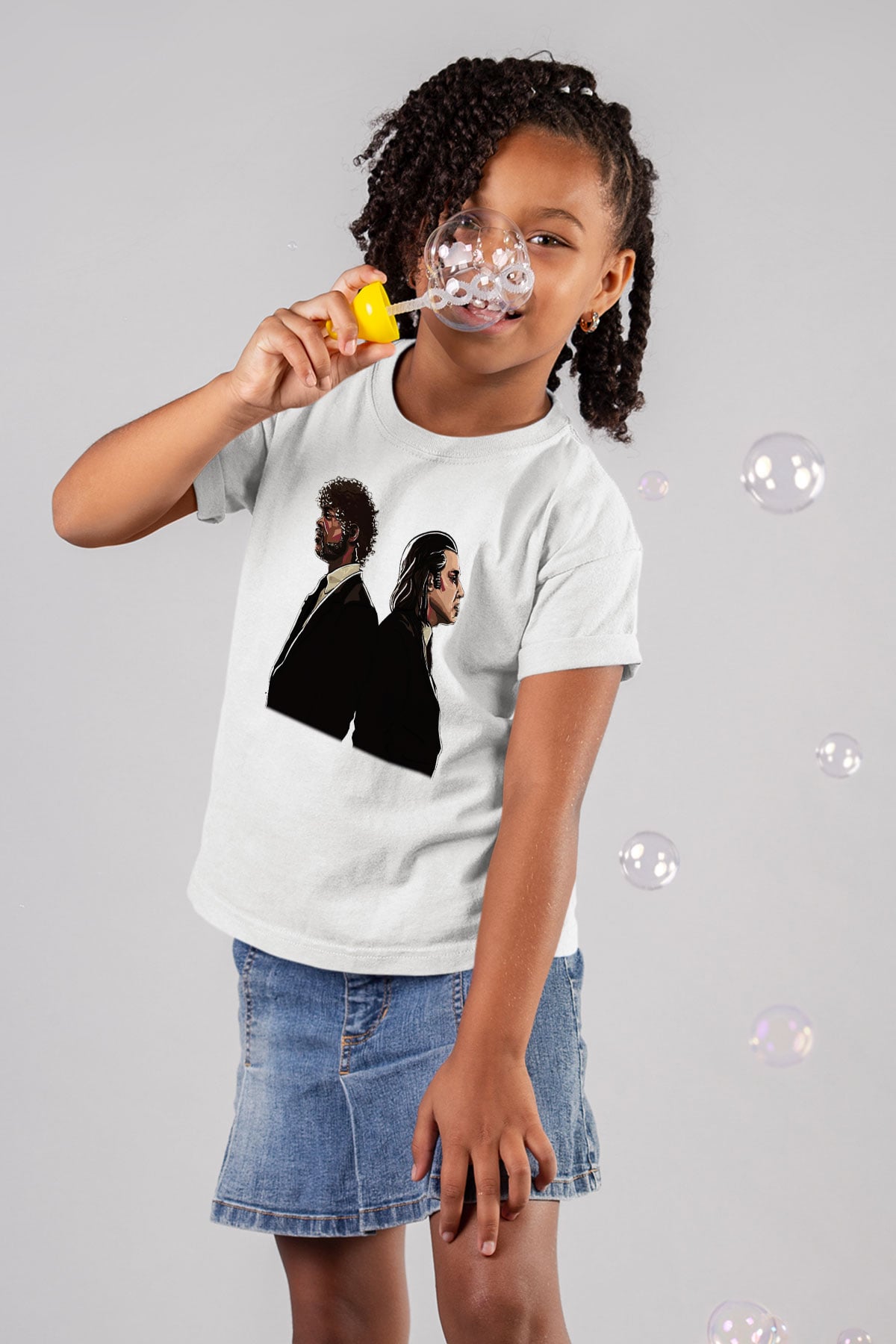 Pulp Fiction Baskılı Beyaz Unisex Çocuk Tişört