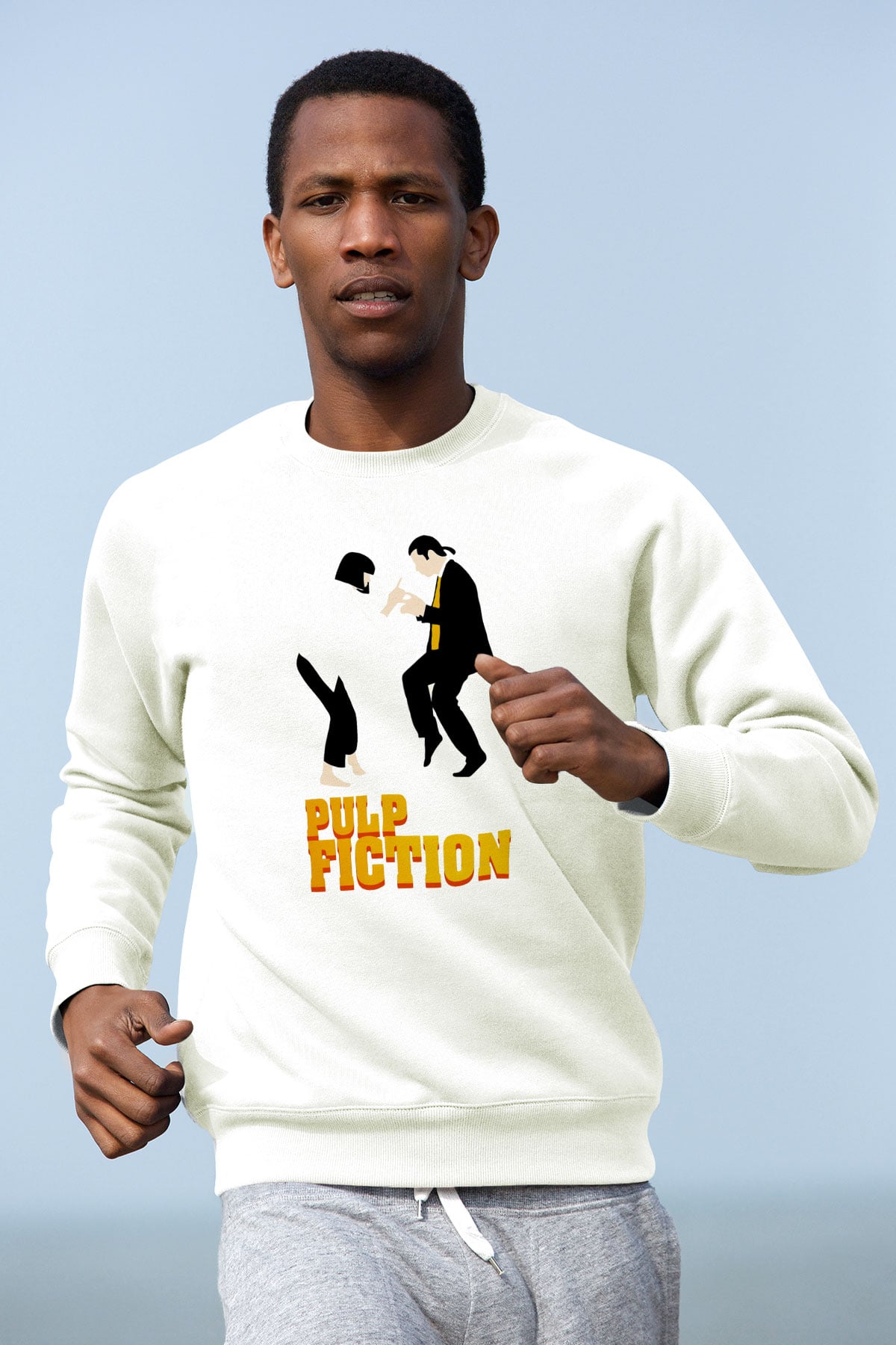 Pulp Fiction Beyaz Unisex Sweatshirt