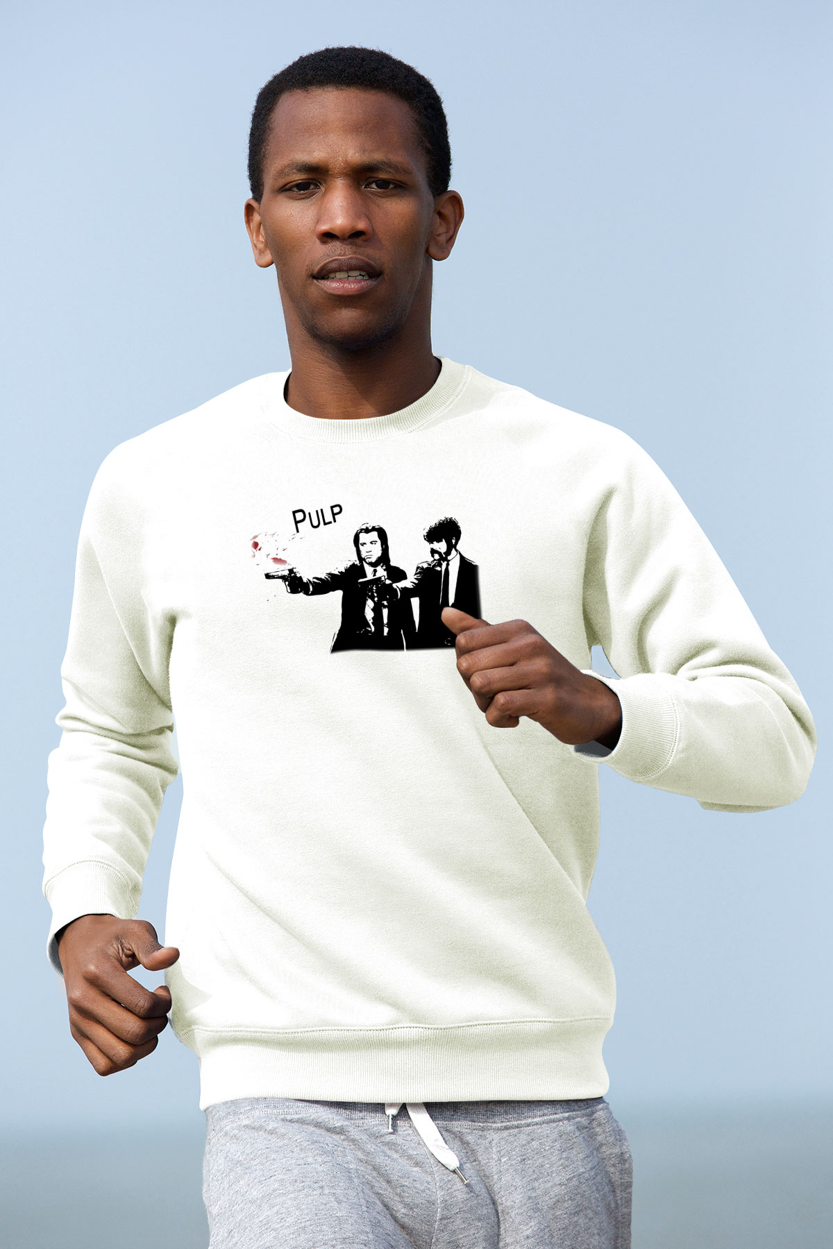 Pulp Fiction Beyaz Unisex Sweatshirt
