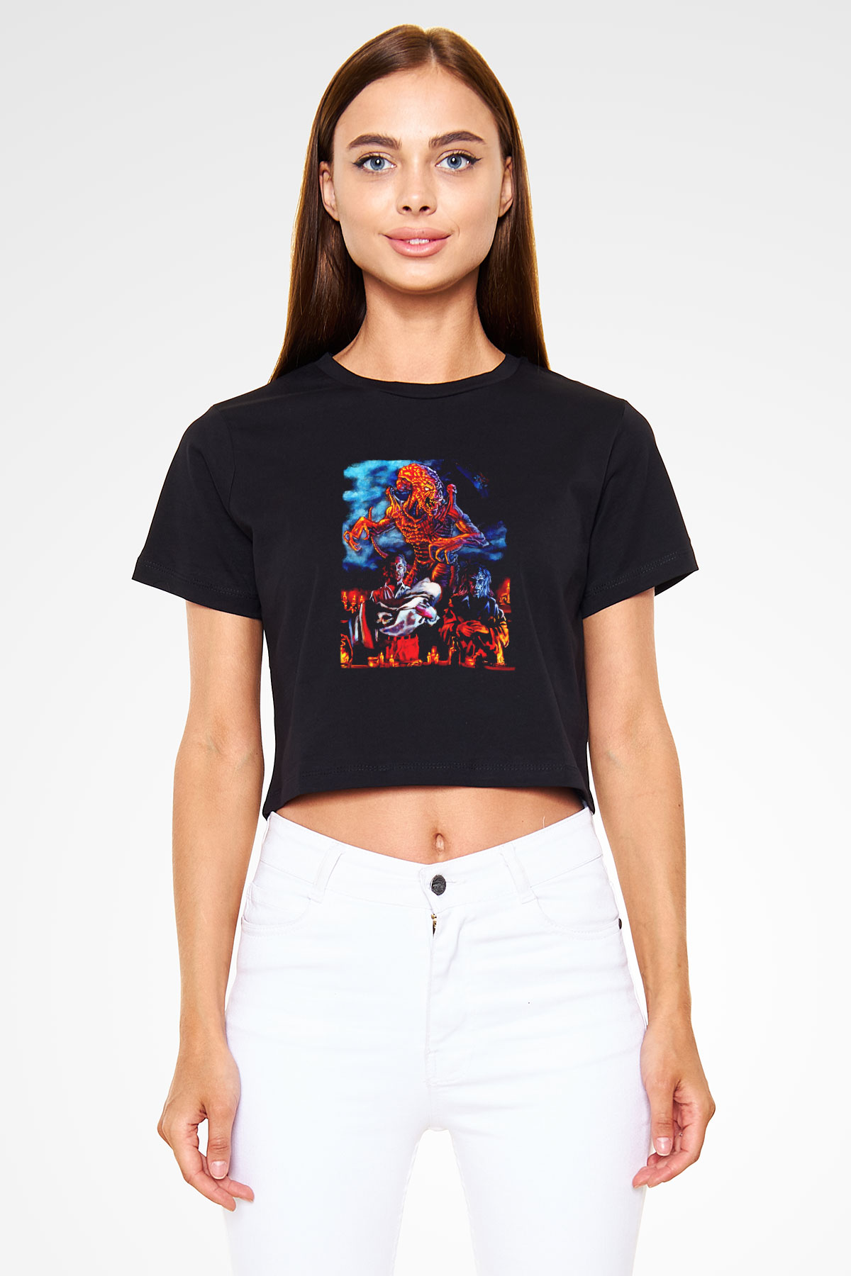 Pumpkinhead Siyah Crop Top Tişört