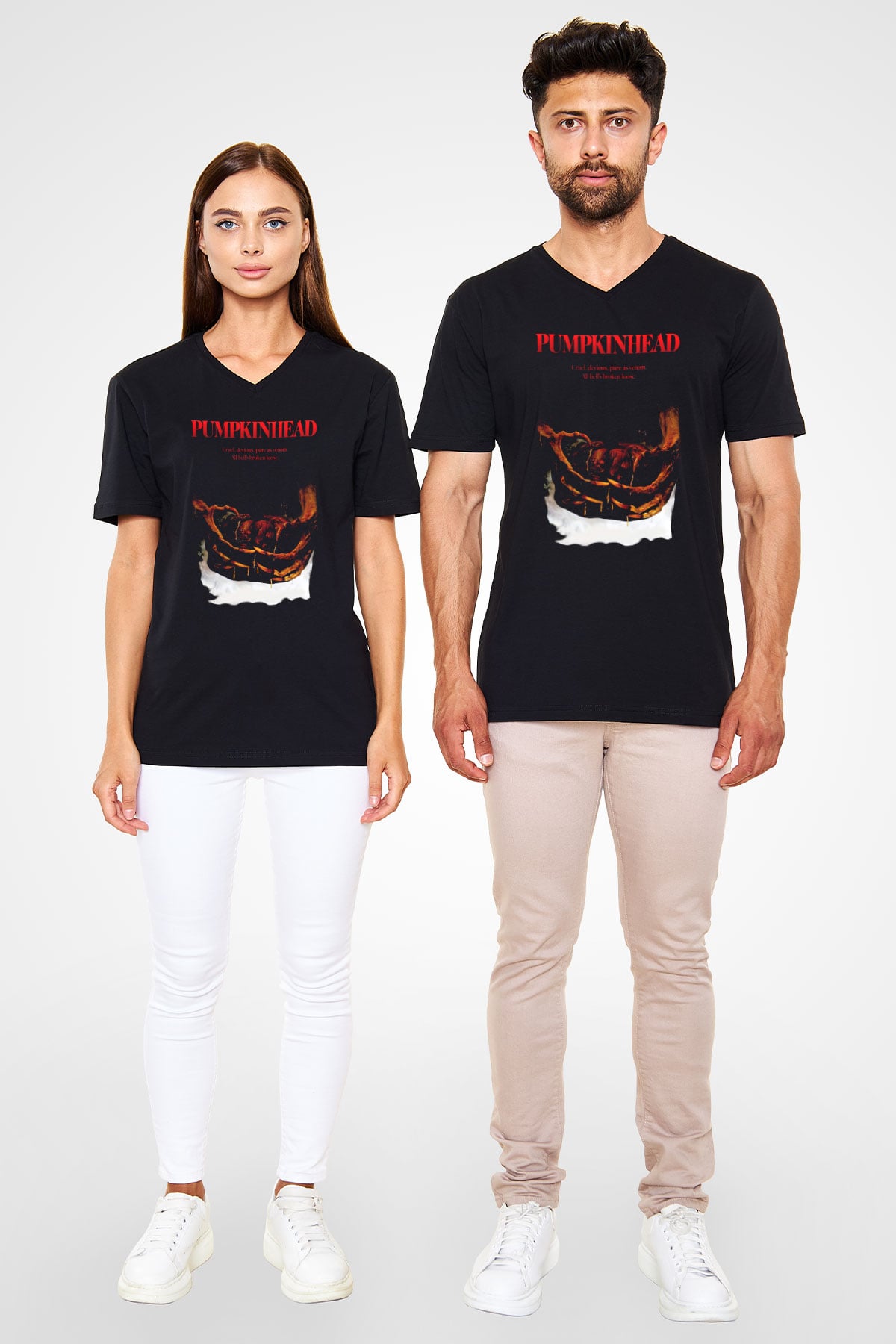 Pumpkinhead Siyah Unisex V Yaka Tişört