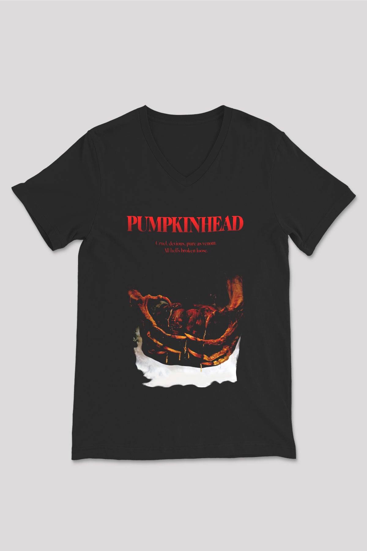 Pumpkinhead Siyah Unisex V Yaka Tişört
