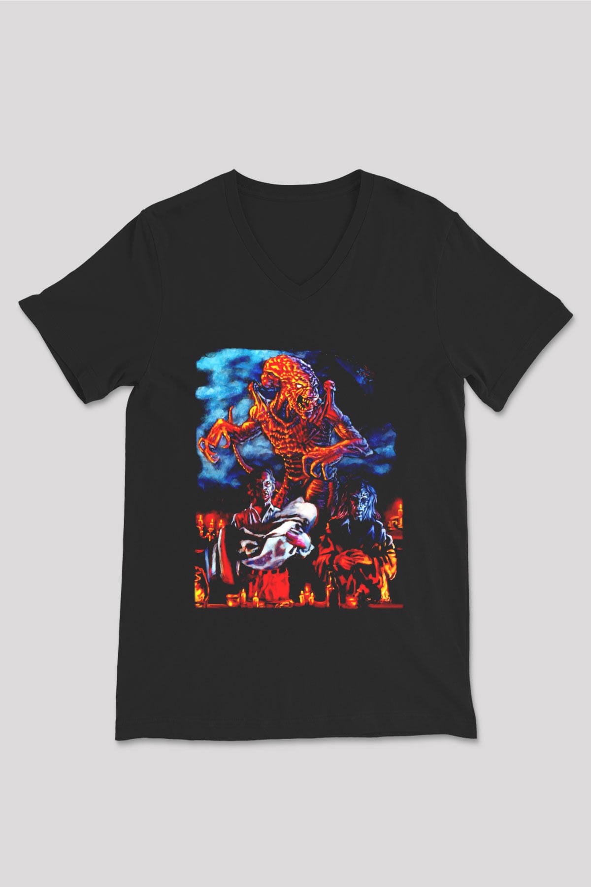 Pumpkinhead Siyah Unisex V Yaka Tişört