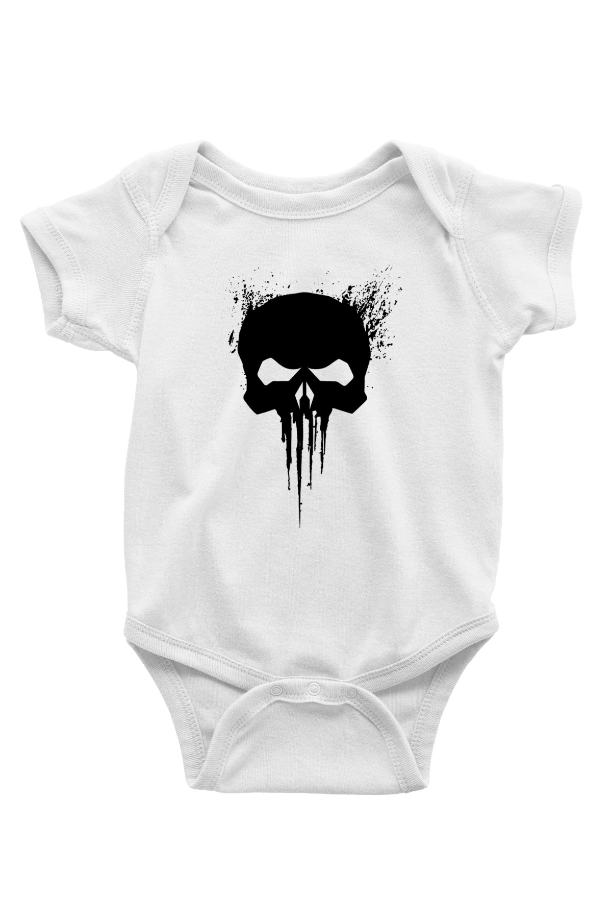 Punisher Baskılı Beyaz Unisex Bebek Body - Zıbın