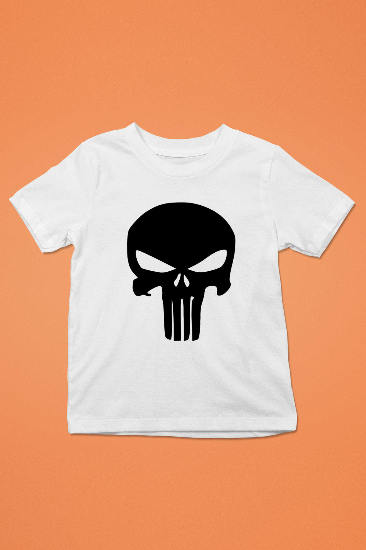Punisher Baskılı Beyaz Unisex Çocuk Tişört