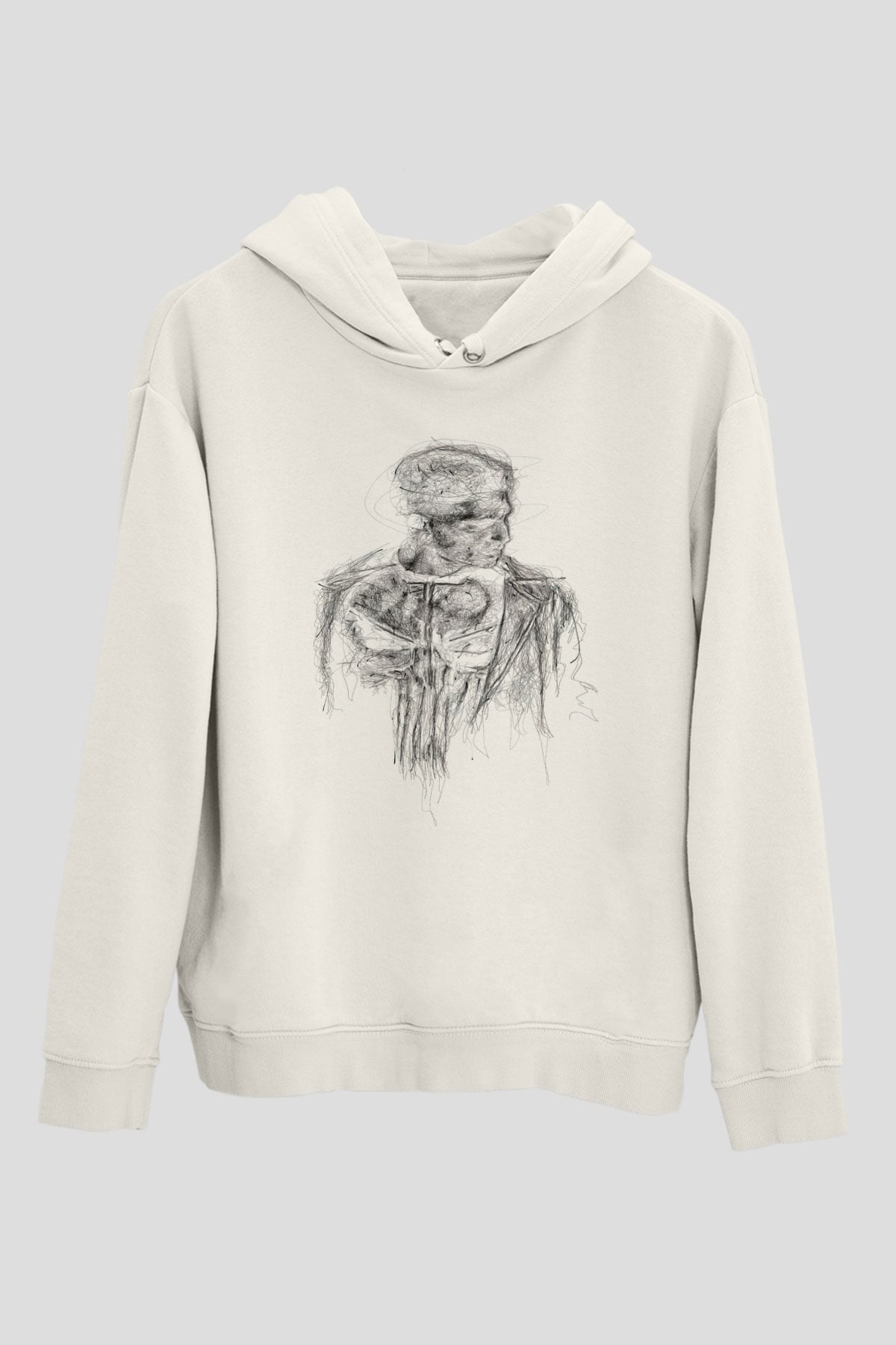 Punisher Beyaz Unisex Hoodie