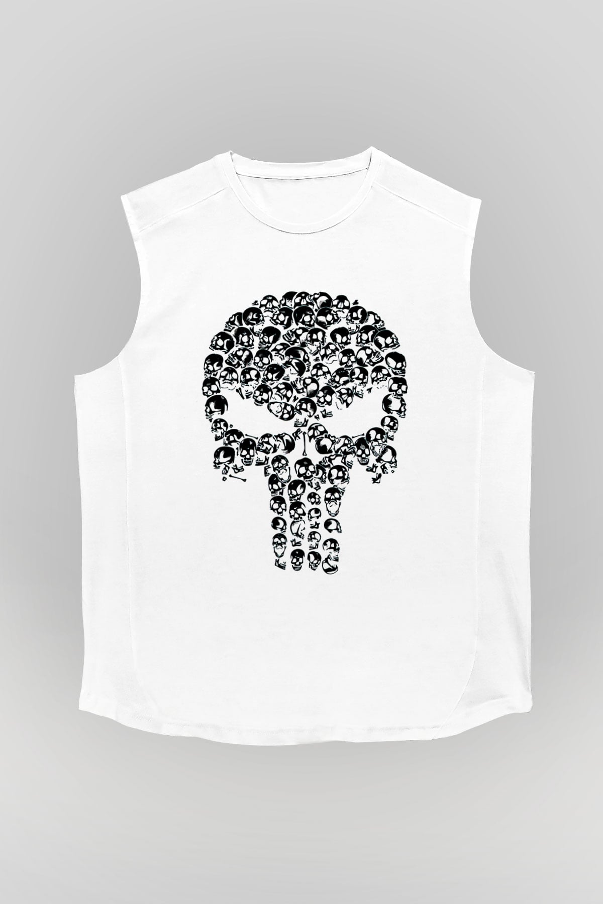 Punisher Beyaz Unisex Kolsuz Tişört