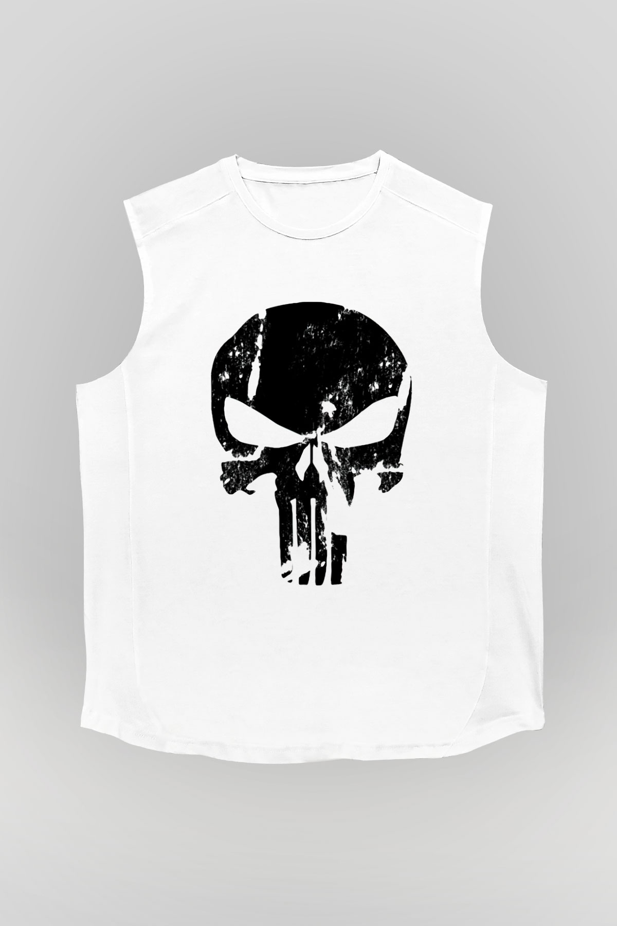 Punisher Beyaz Unisex Kolsuz Tişört