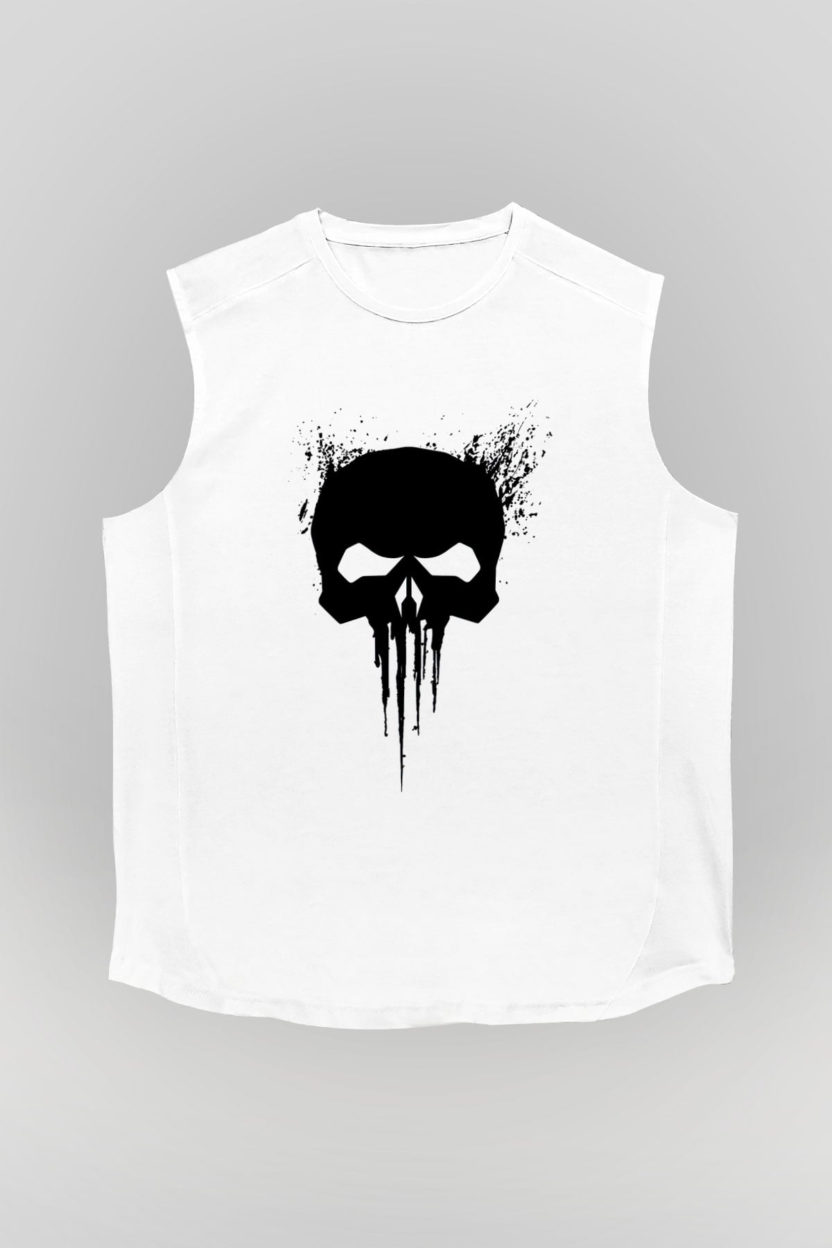 Punisher Beyaz Unisex Kolsuz Tişört