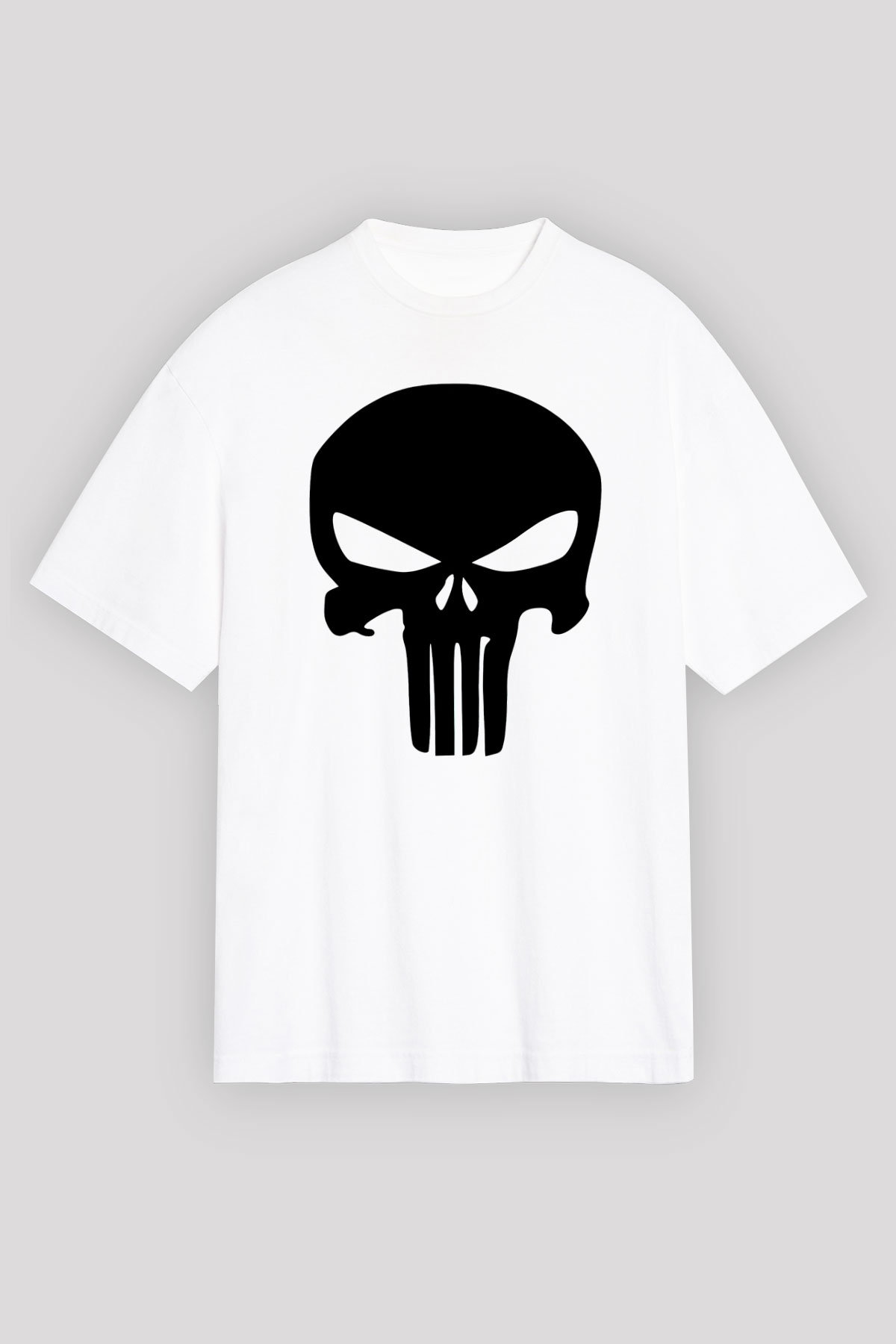 Punisher Beyaz Unisex Oversize Tişört T-Shirt
