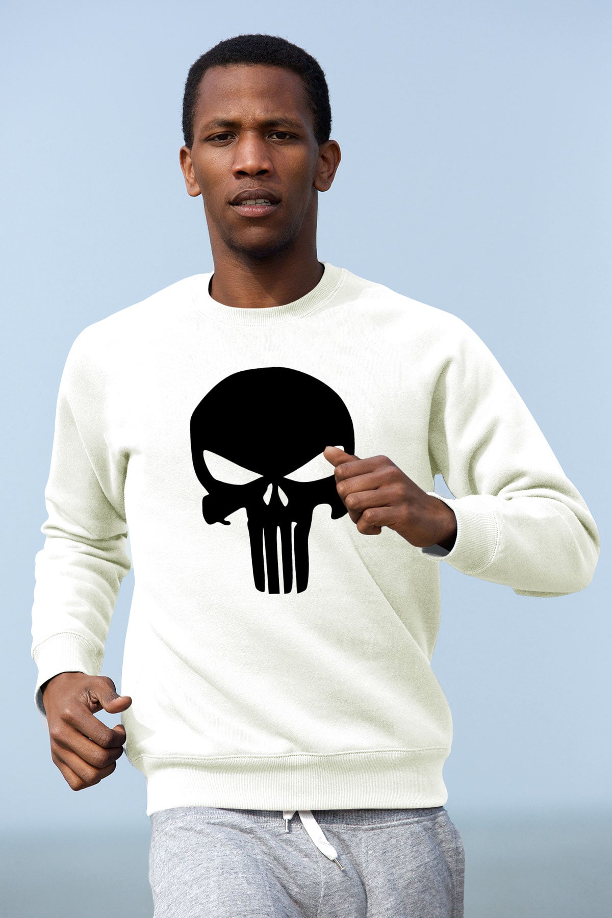 Punisher Beyaz Unisex Sweatshirt