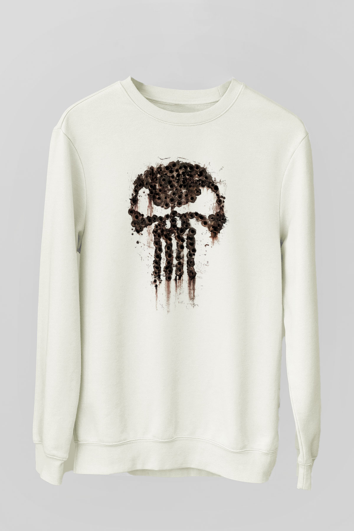 Punisher Beyaz Unisex Sweatshirt