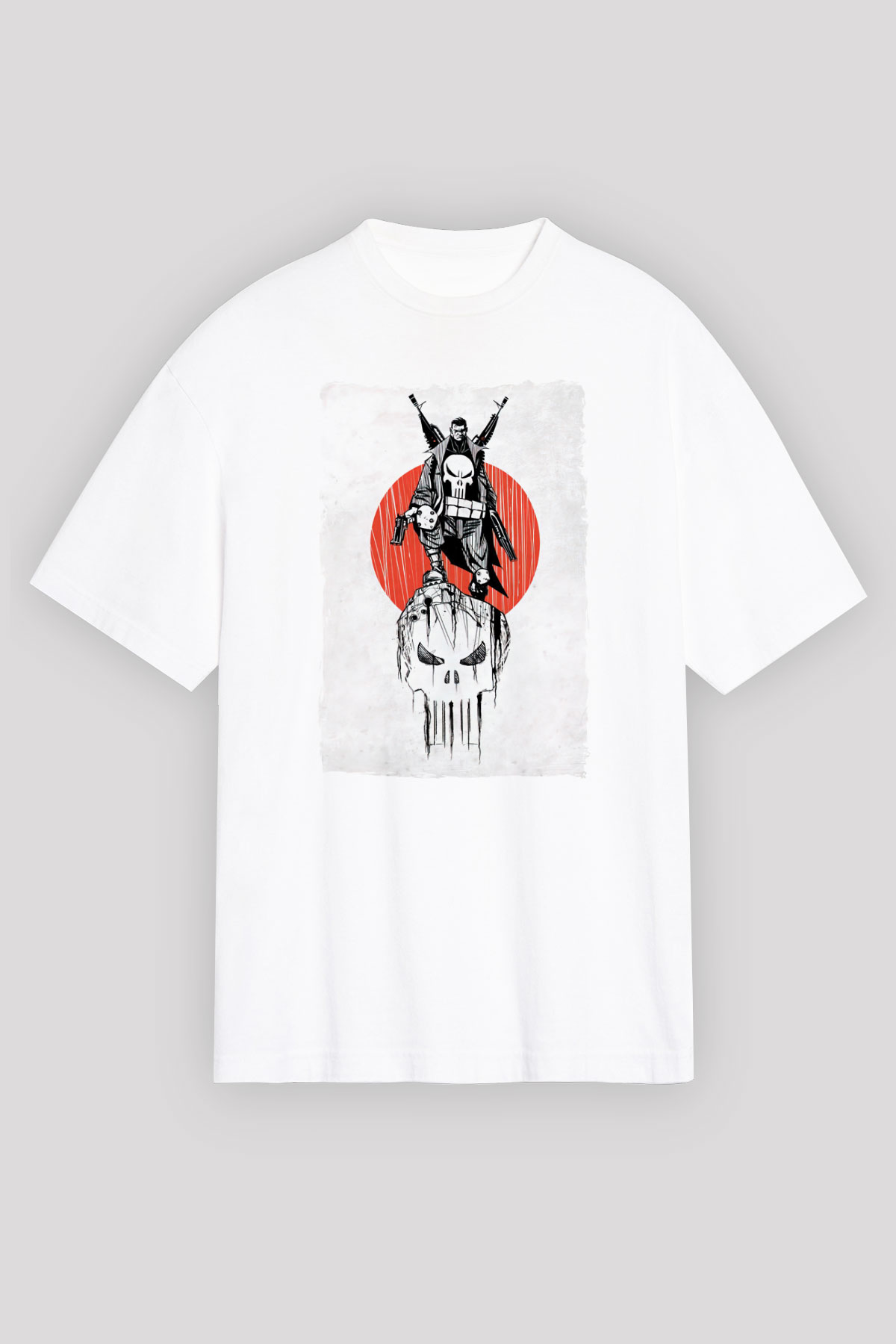 Punisher Beyaz Unisex Tişört T-Shirt