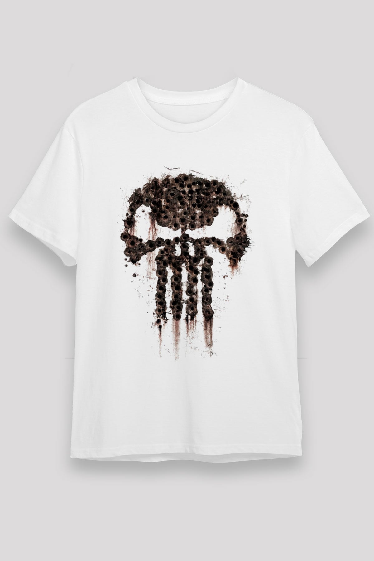 Punisher Beyaz Unisex Tişört T-Shirt