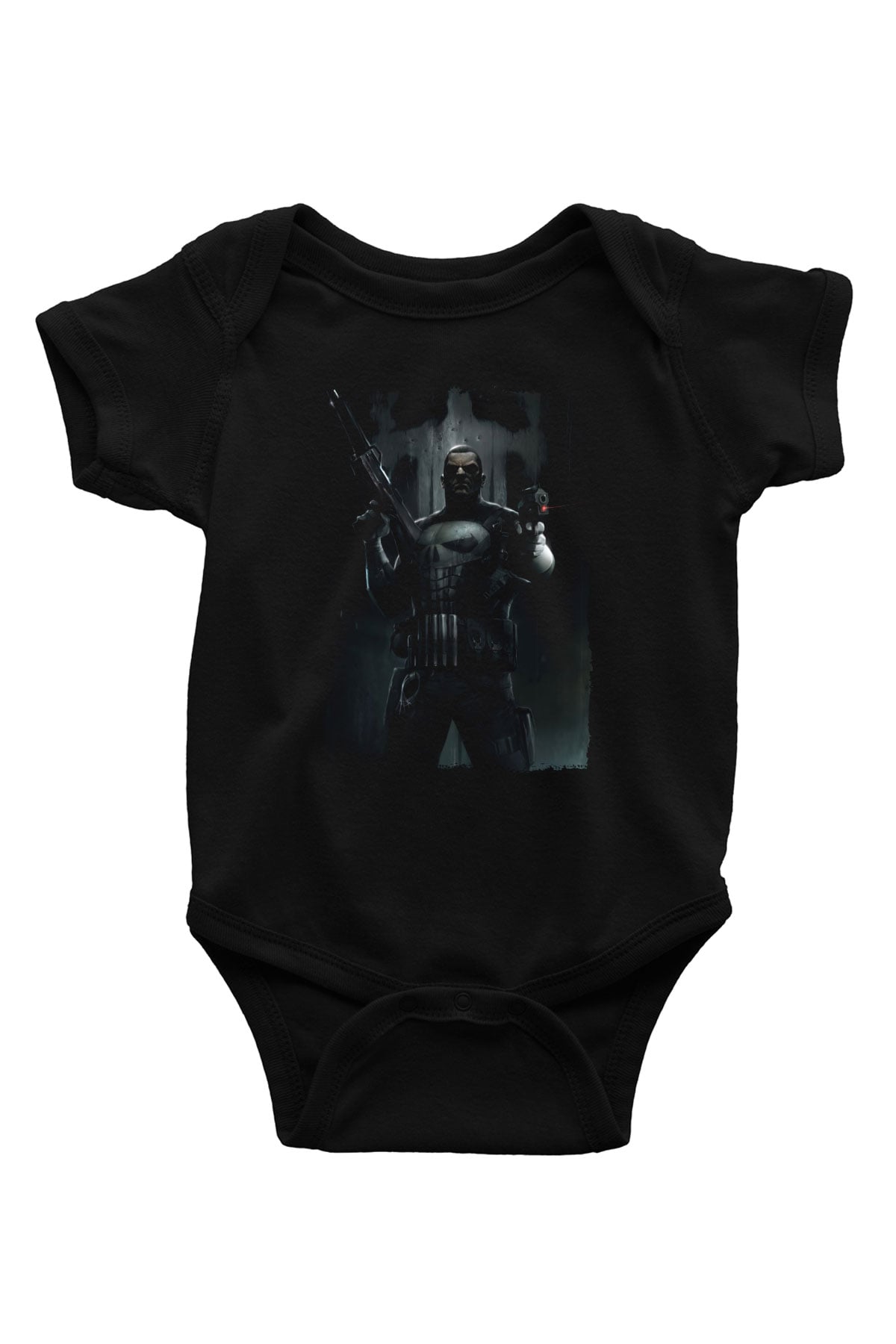 Punisher Siyah Bebek Body - Zıbın