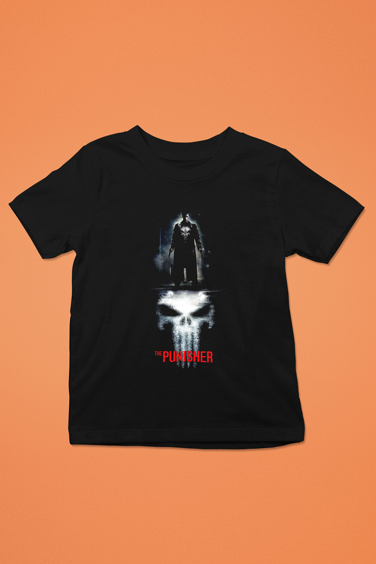 Punisher Siyah Unisex Çocuk Tişört