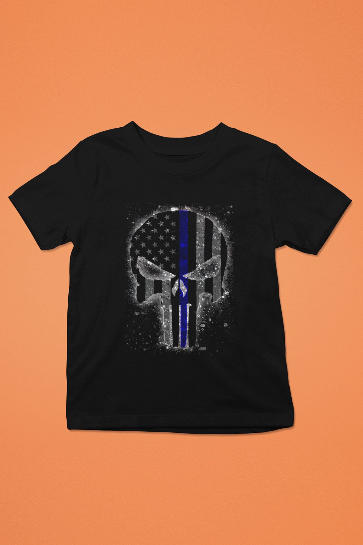 Punisher Siyah Unisex Çocuk Tişört