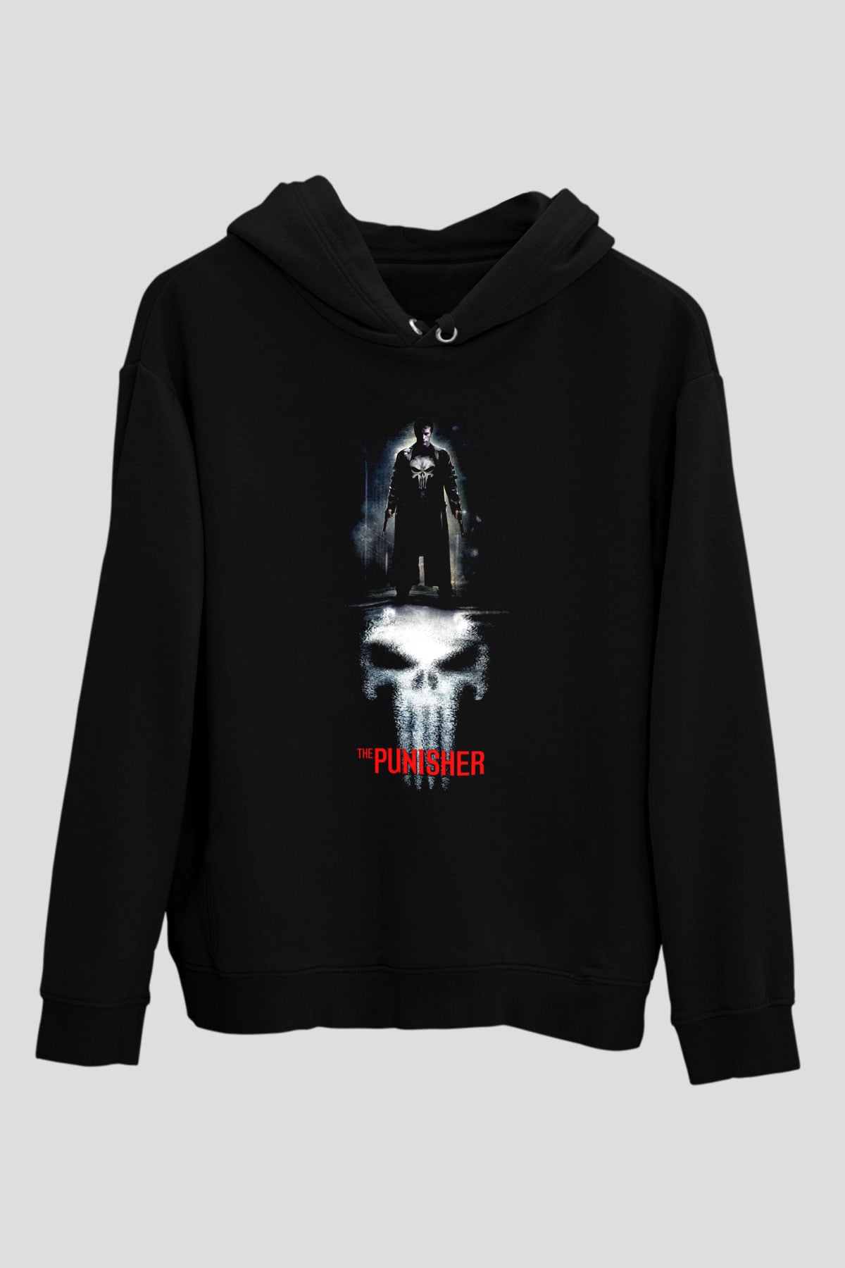 Punisher Siyah Unisex Hoodie