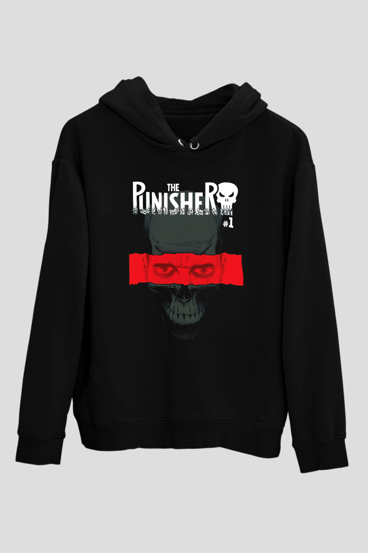 Punisher Siyah Unisex Hoodie