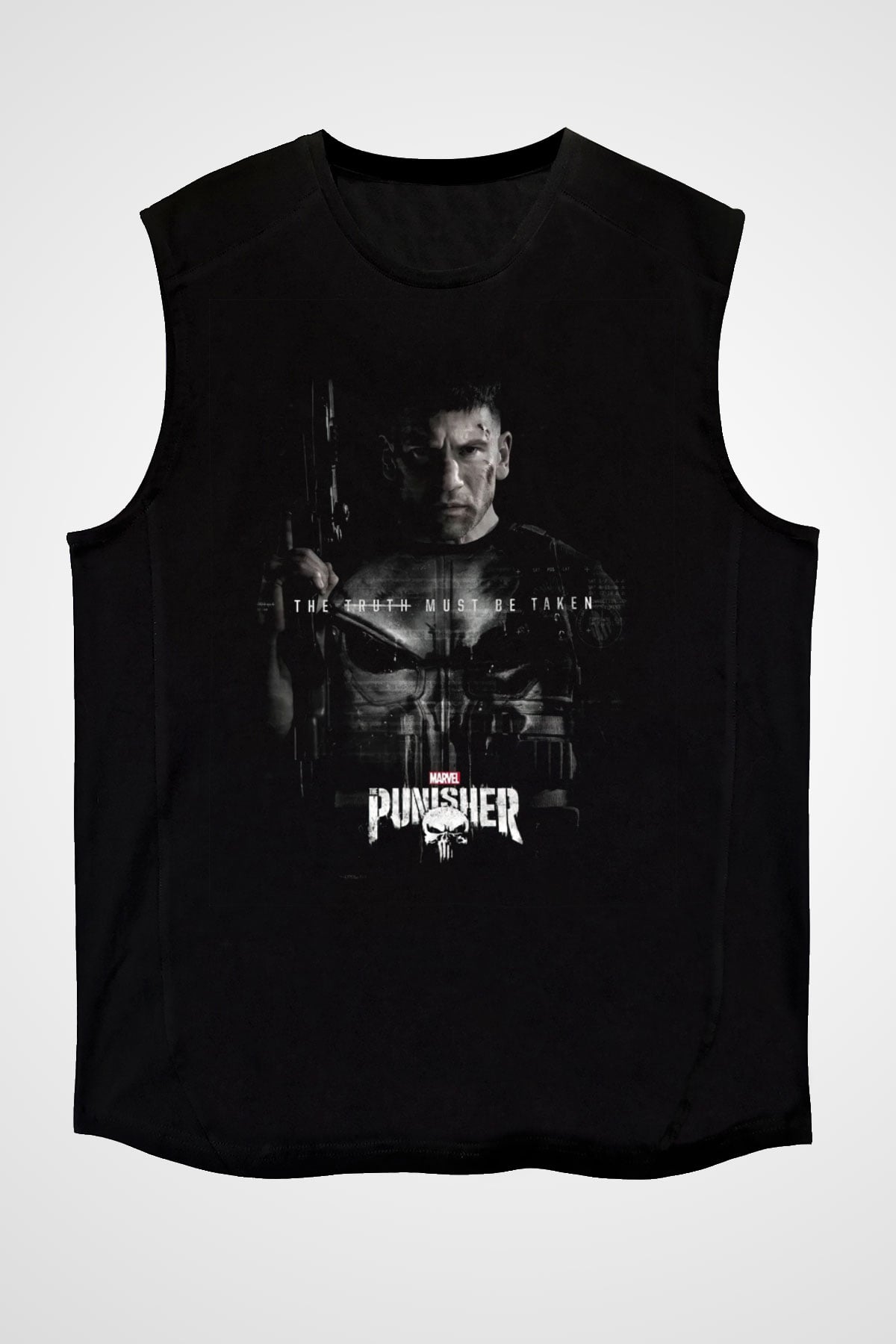 Punisher Siyah Unisex Kolsuz Tişört