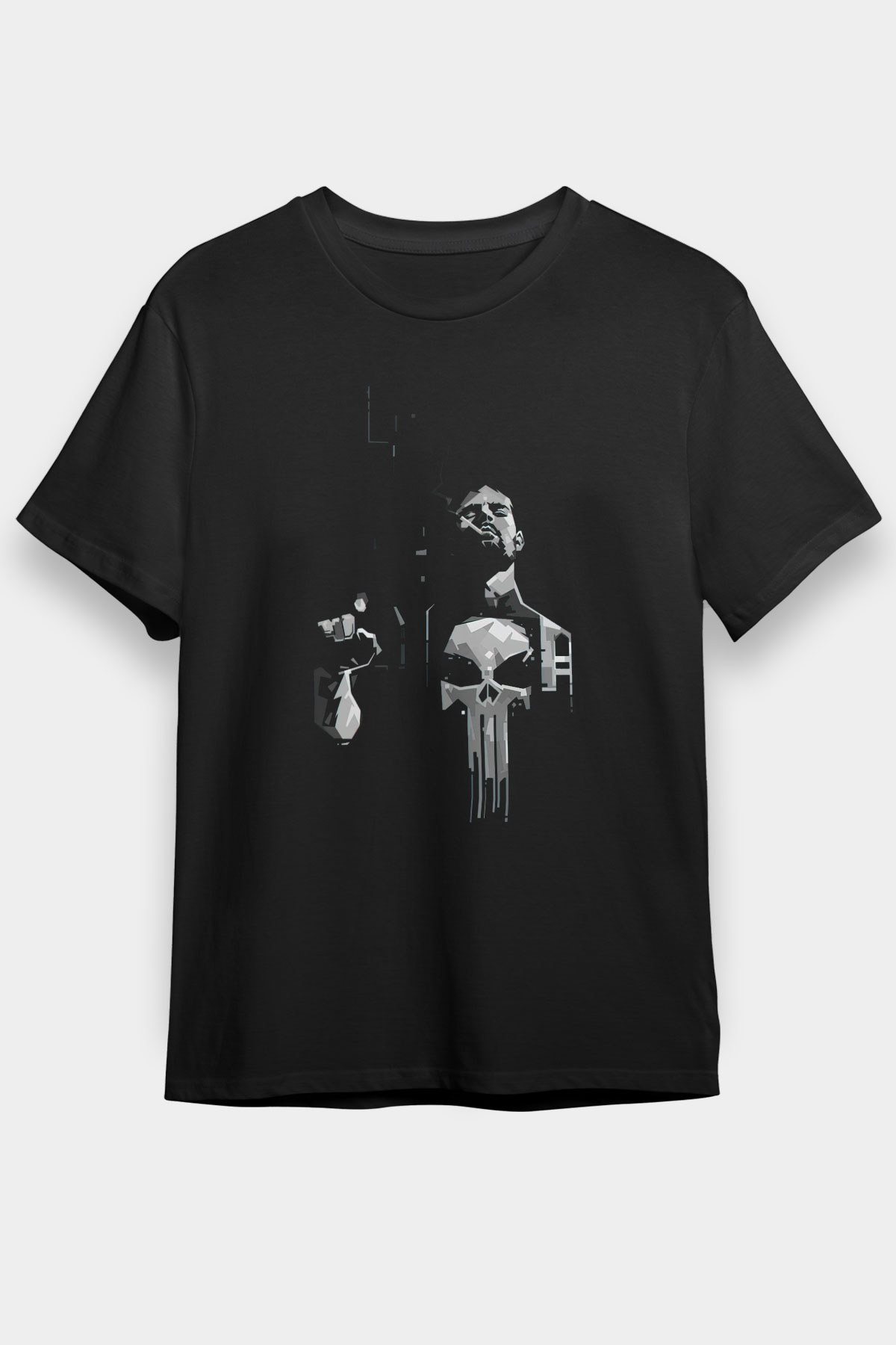 Punisher Siyah Unisex Tişört T-Shirt