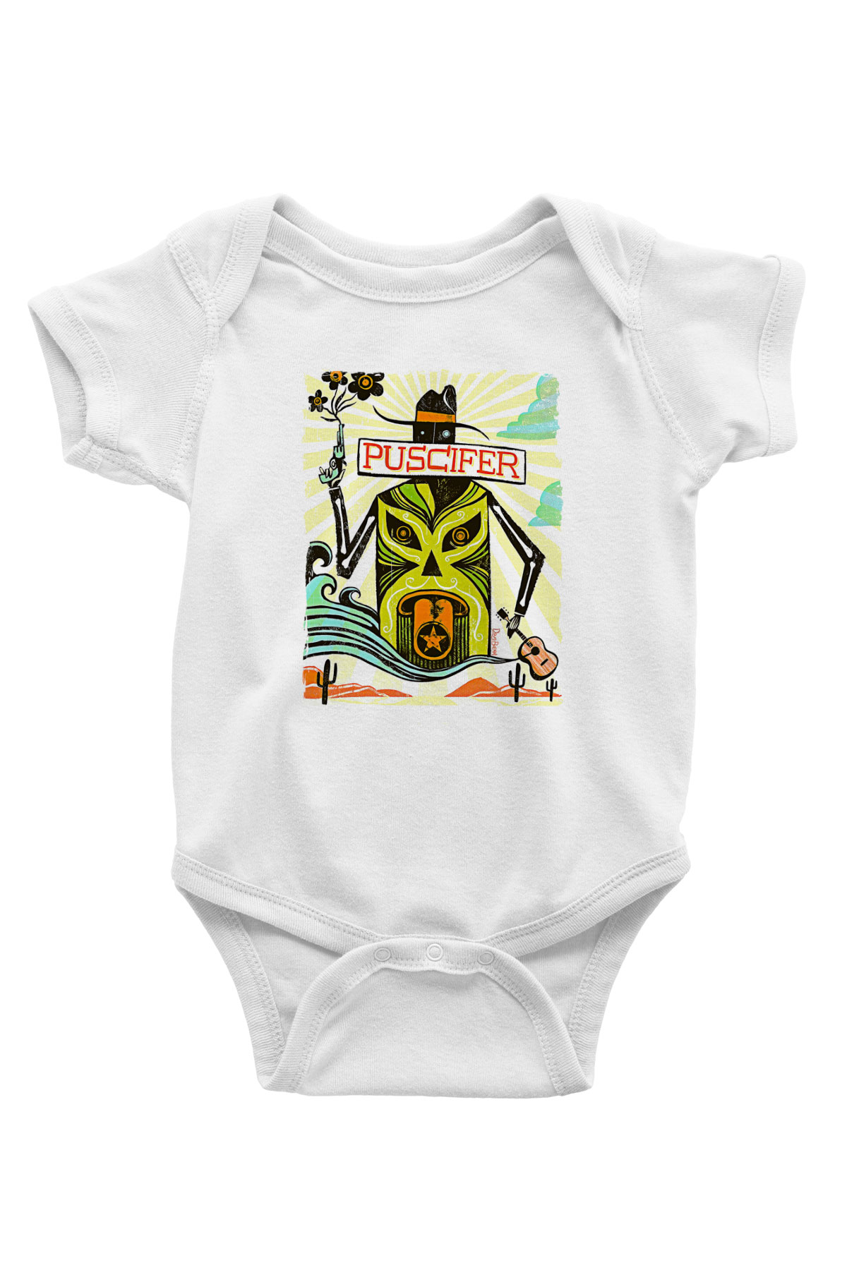 Puscifer Baskılı Beyaz Unisex Bebek Body - Zıbın