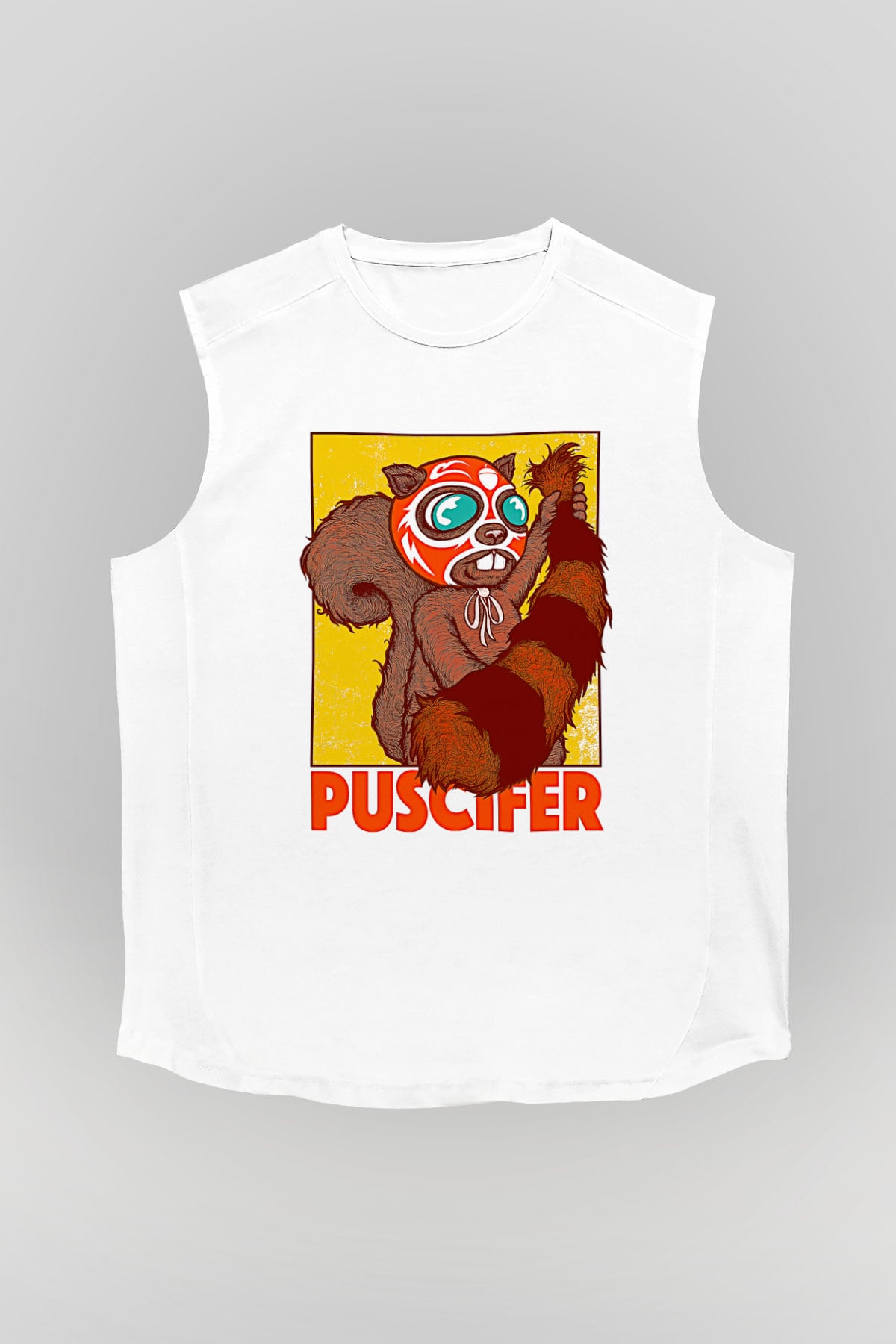 Puscifer Baskılı Beyaz Unisex Kolsuz Tişört - Tshirt