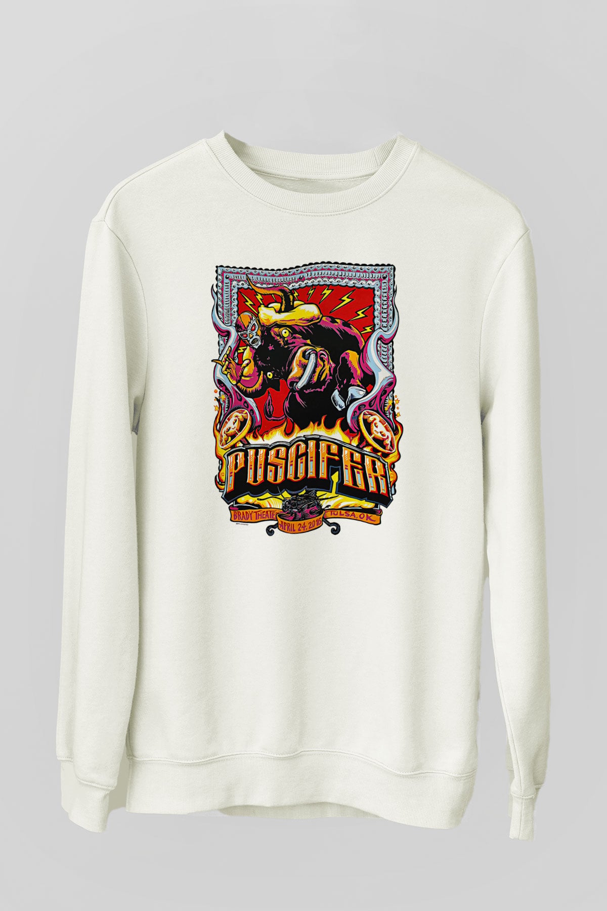 Puscifer Baskılı Beyaz Unisex Sweatshirt