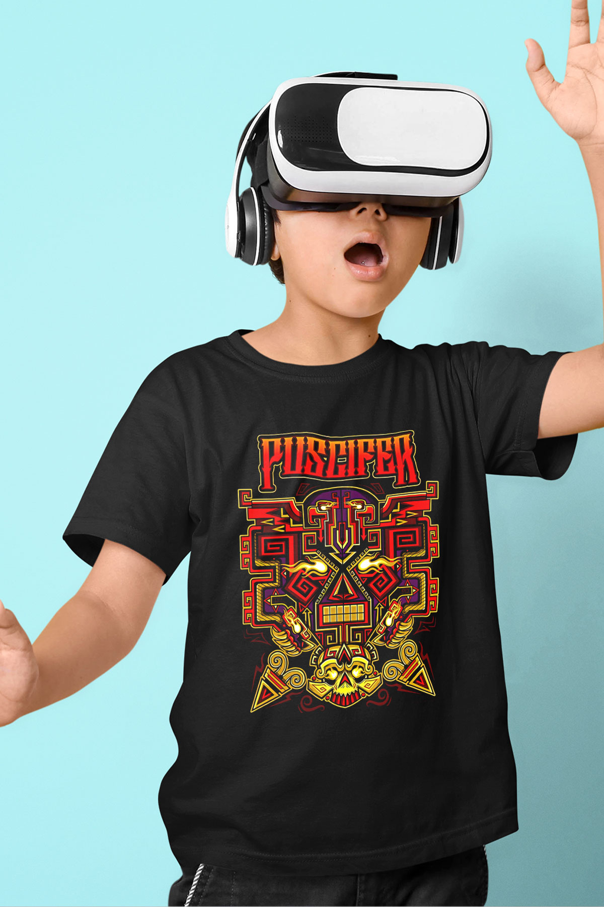 Puscifer Baskılı Unisex Siyah Çocuk Tişört - Tshirt