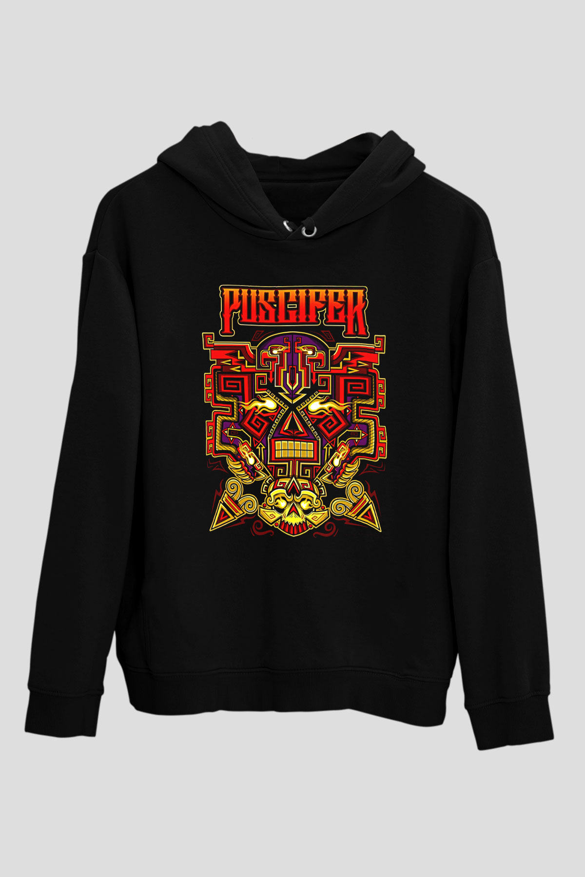 Puscifer Baskılı Unisex Siyah Kapüşonlu Sweatshirt