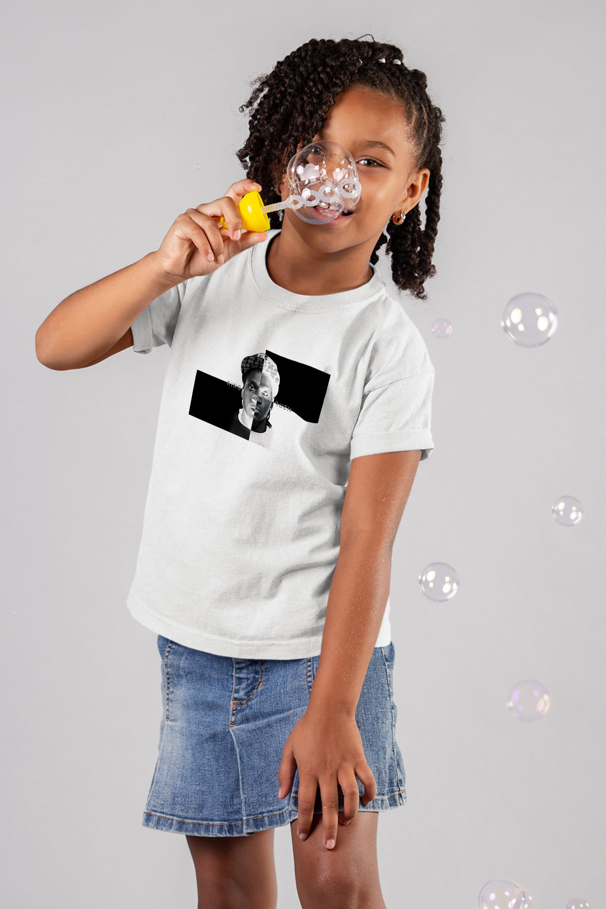 Pusha T Baskılı Beyaz Unisex Beyaz Çocuk Tişört - Tshirt