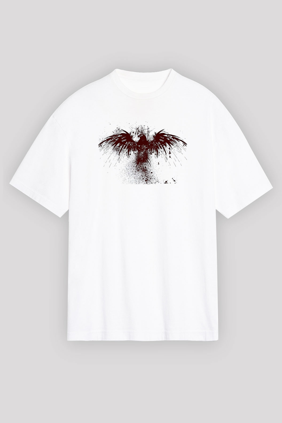 Pusha T Baskılı Beyaz Unisex Oversize Tişört - Tshirt