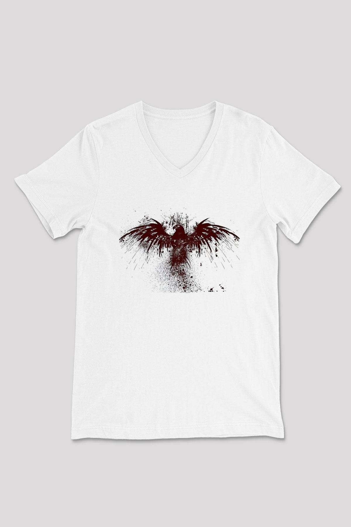 Pusha T Baskılı Beyaz Unisex V Yaka Tişört - Tshirt