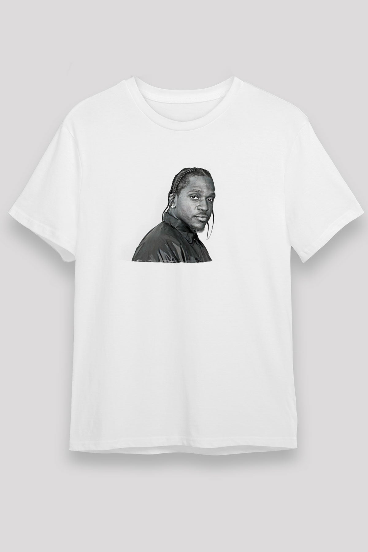 Pusha T Baskılı Unisex Beyaz Tişört - Tshirt
