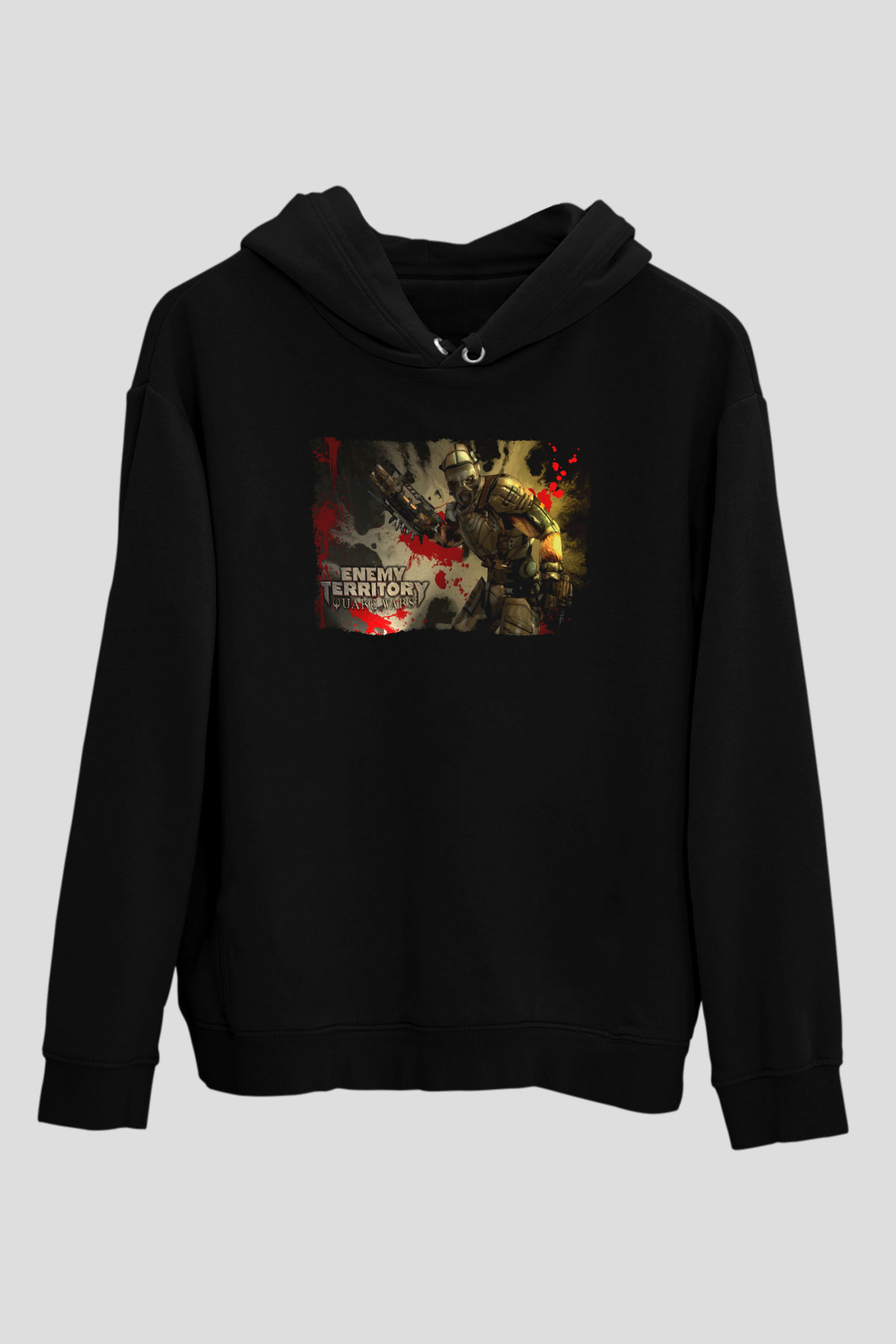 Quake Wars Siyah Unisex Hoodie