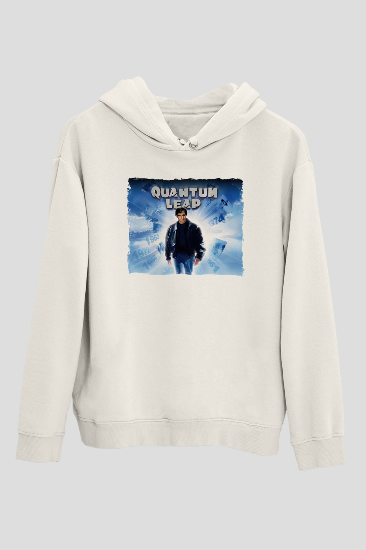 Quantum Leap Beyaz Unisex Hoodie
