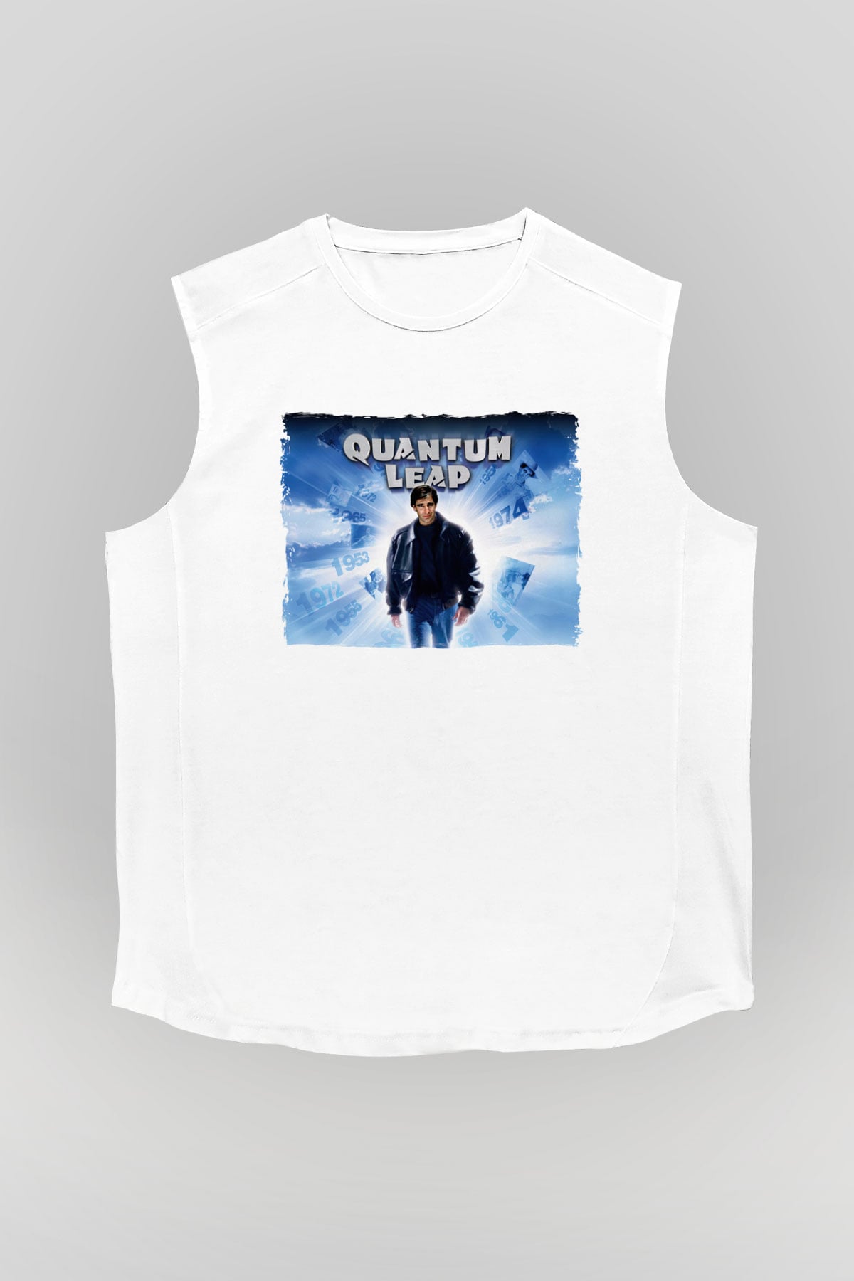 Quantum Leap Beyaz Unisex  Kolsuz Tişört